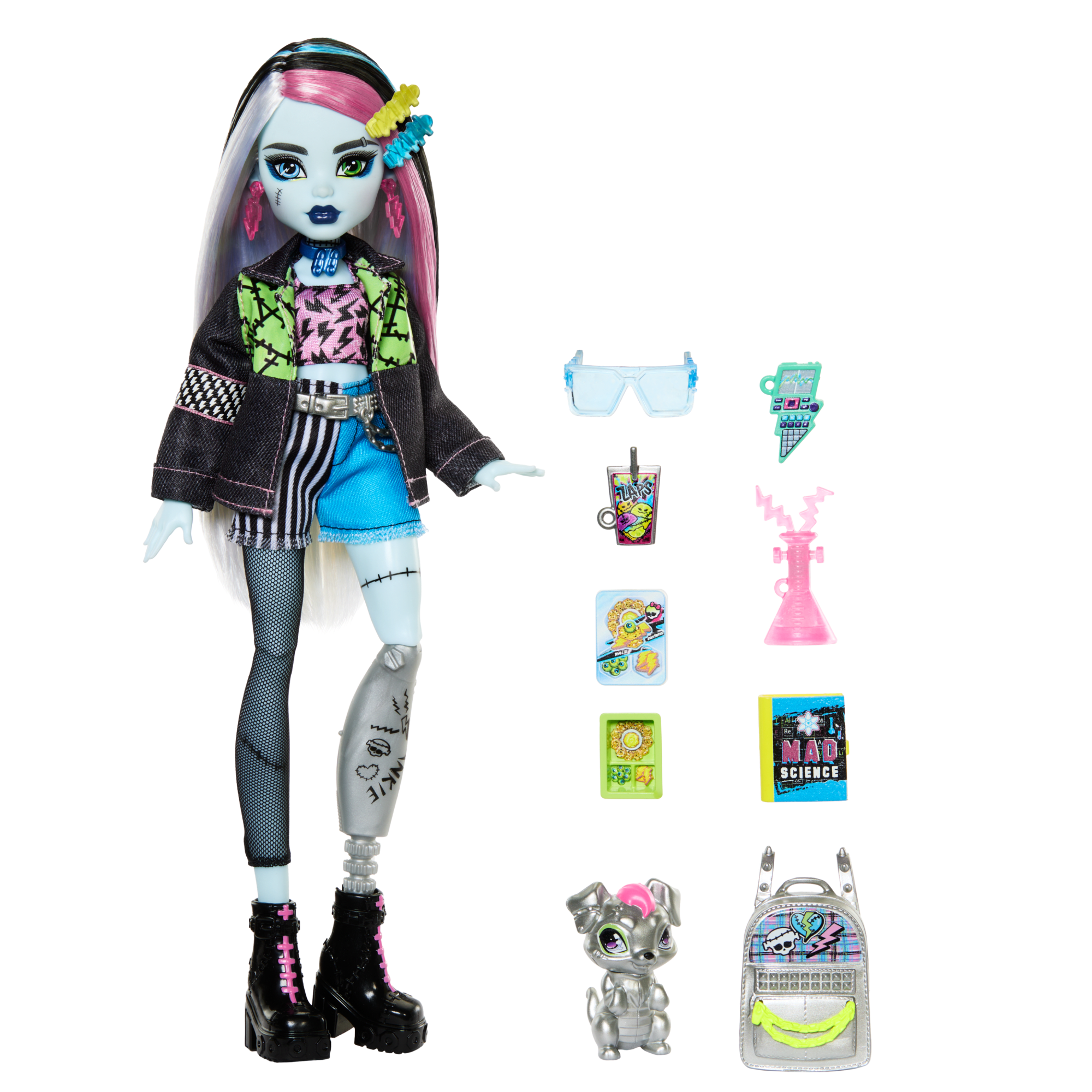 Monster High Frankie Stein Fashion Doll With Pet Watzie And Accessories