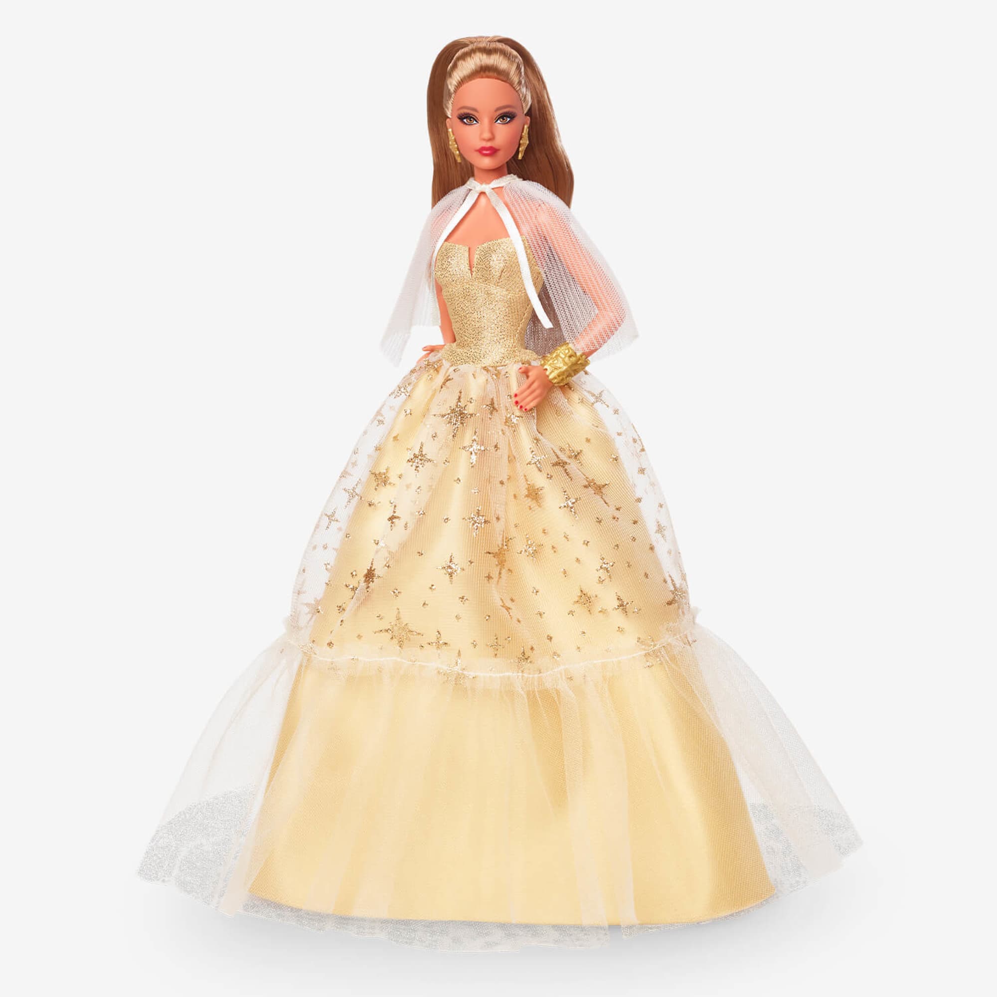 Robe Barbie Nôel étoile dorée, vêtement pour poupée mannequin