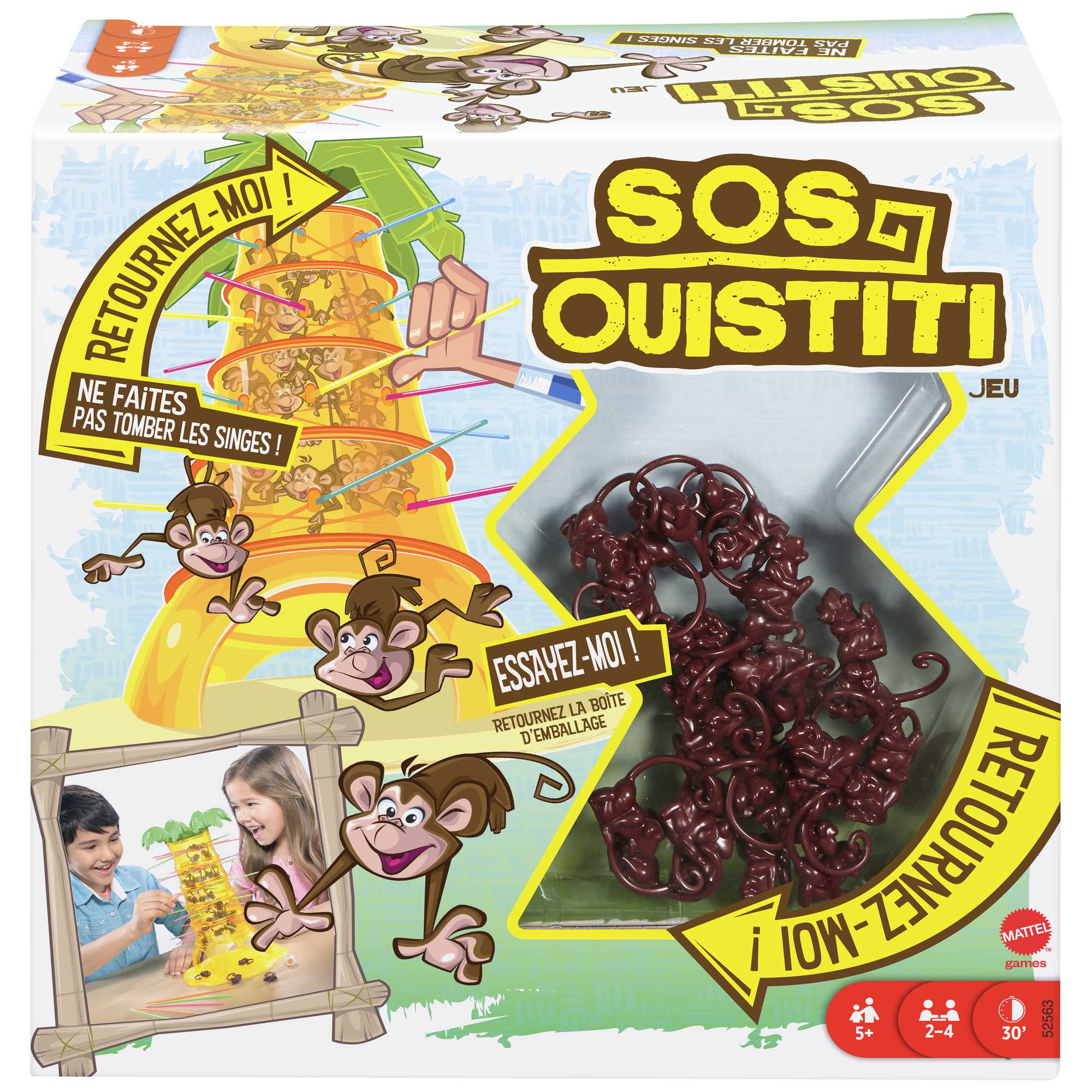 Mattel Games SOS Ouistiti, Board and Skill Game for Children, French  Version