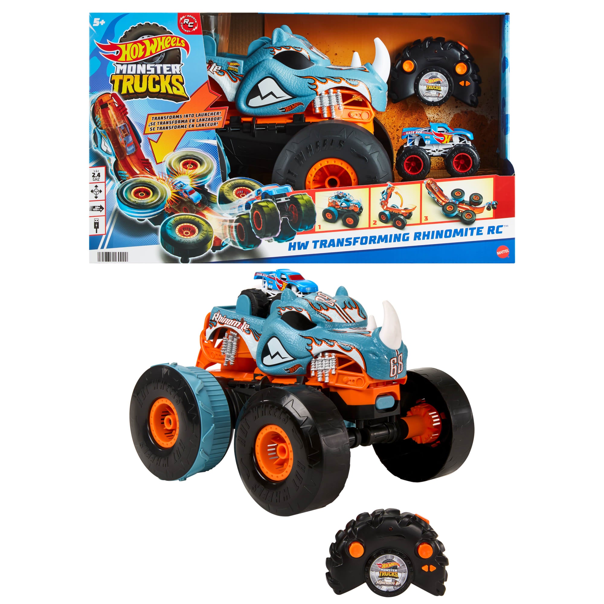 Monster truck Jouet pour garçons de 3 à 8 ans, cadeau de voiture  télécommandé, cadeau pour garçon de 3 ans, idée cadeau, joue