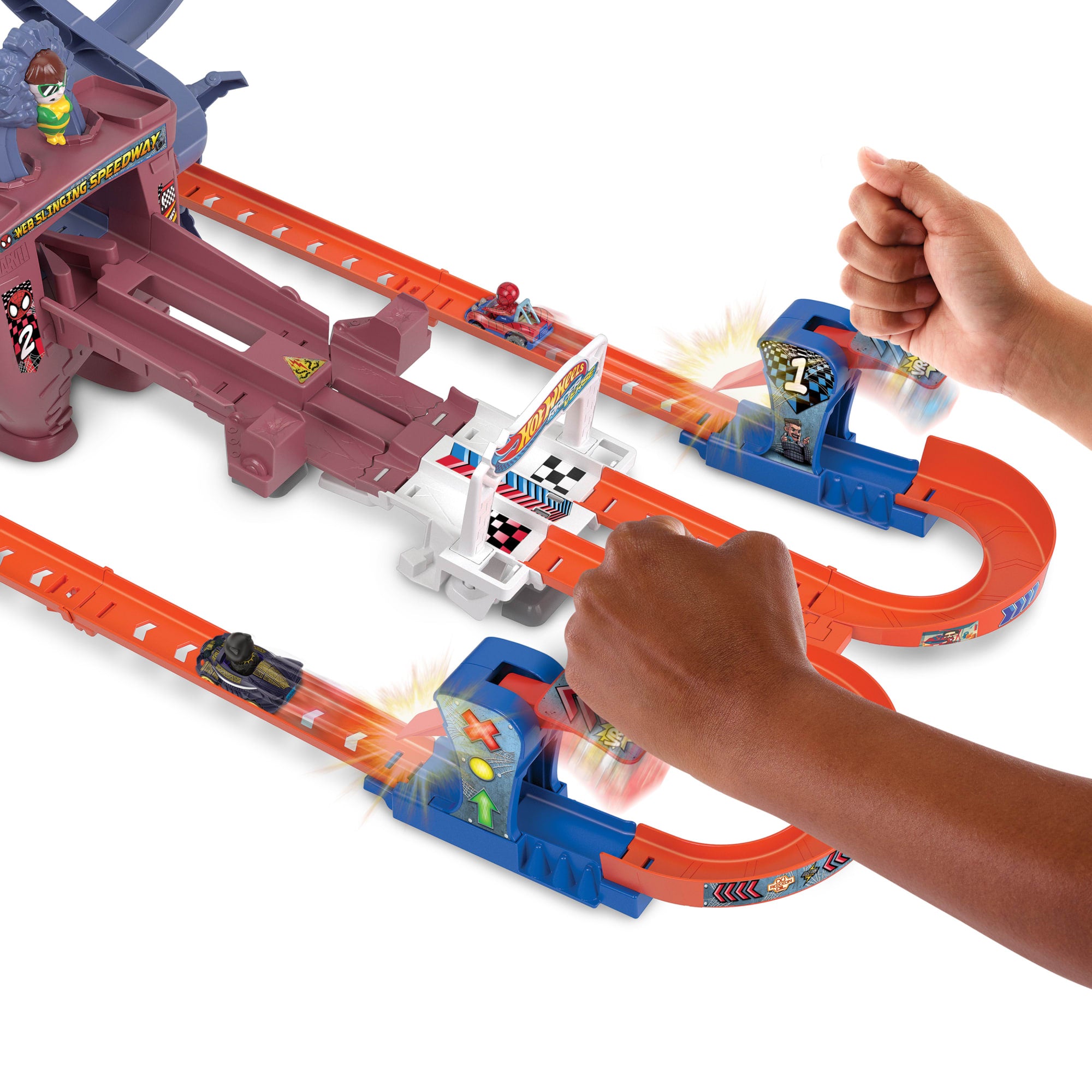 Hot Wheels Spiderman Speed Circuit Showdown Track Set