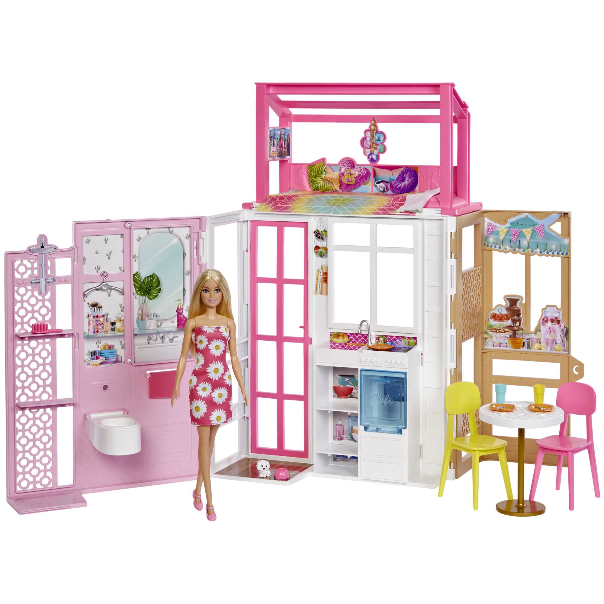 Bi forælder Prestigefyldte Barbie Casa 2 pisos Casa amueblada para muñecas de juguete | HCD48 | MATTEL