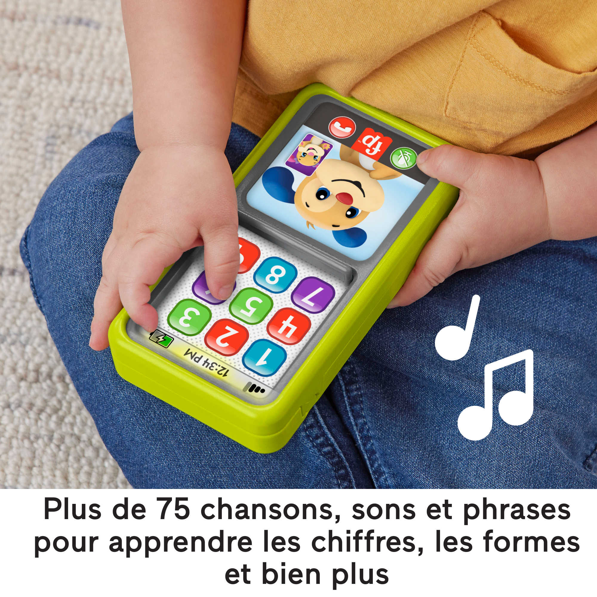 Faux Téléphones Bébé Enfants Interactif Téléphone portable Jouet Jouer Et  Apprendre Blanc