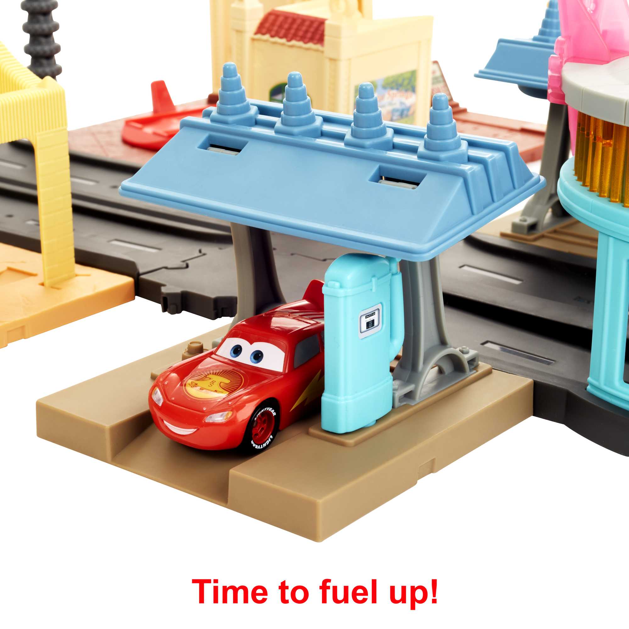 Mattel Disney Pixar Cars Jouets, piste et rangement avec voiture Flash  McQueen Toy Car, Race and Go