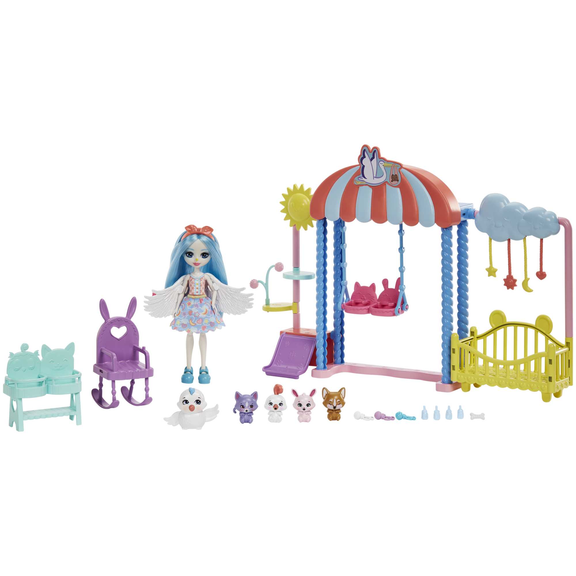 Enchantimals Tree House Lot 3 Dolls 3 Animal Friends Furniture Mattel 2016  Toy
