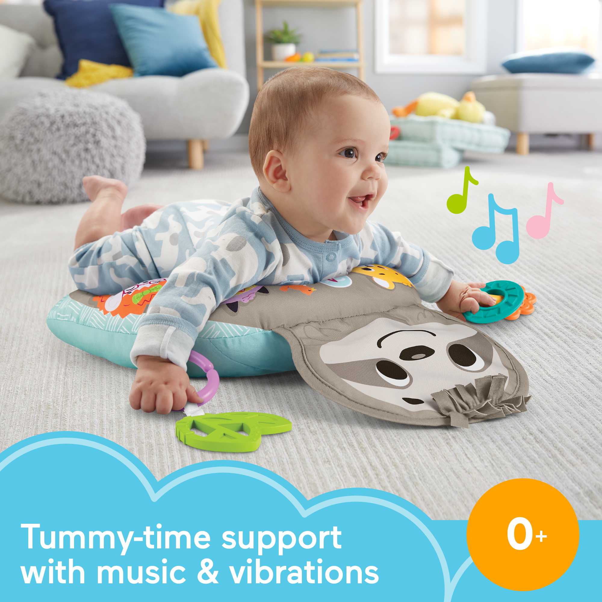 Fisher-Price Music & Vibe Sloth Tummy Wedge, GRR01