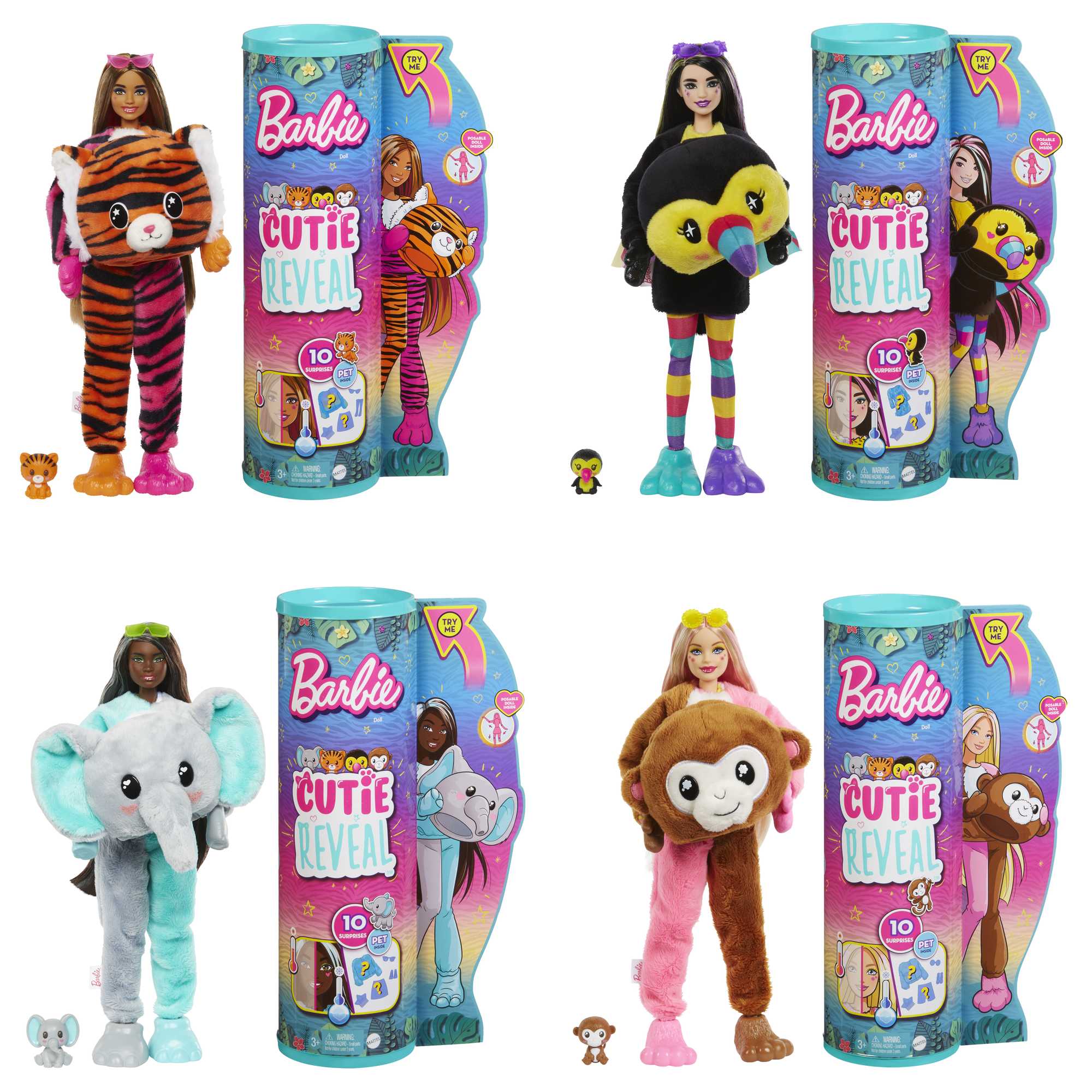  Barbie Cutie Reveal Doll & Accessories, Lion Plush Costume & 10  Surprises Including Color Change, “Hope” Cozy Cute Tees : Everything Else