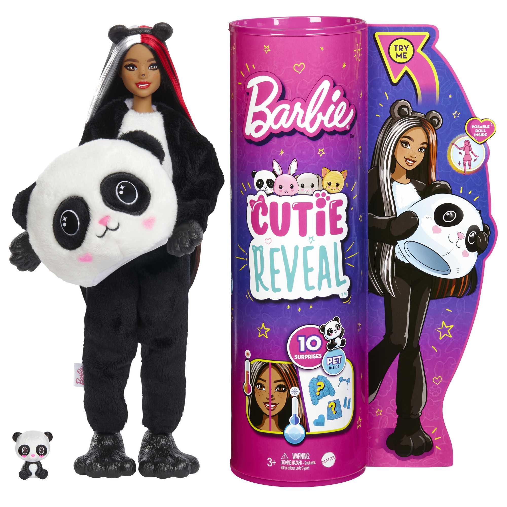 Barbie Cutie Reveal Doll with Panda Plush Costume, HHG22