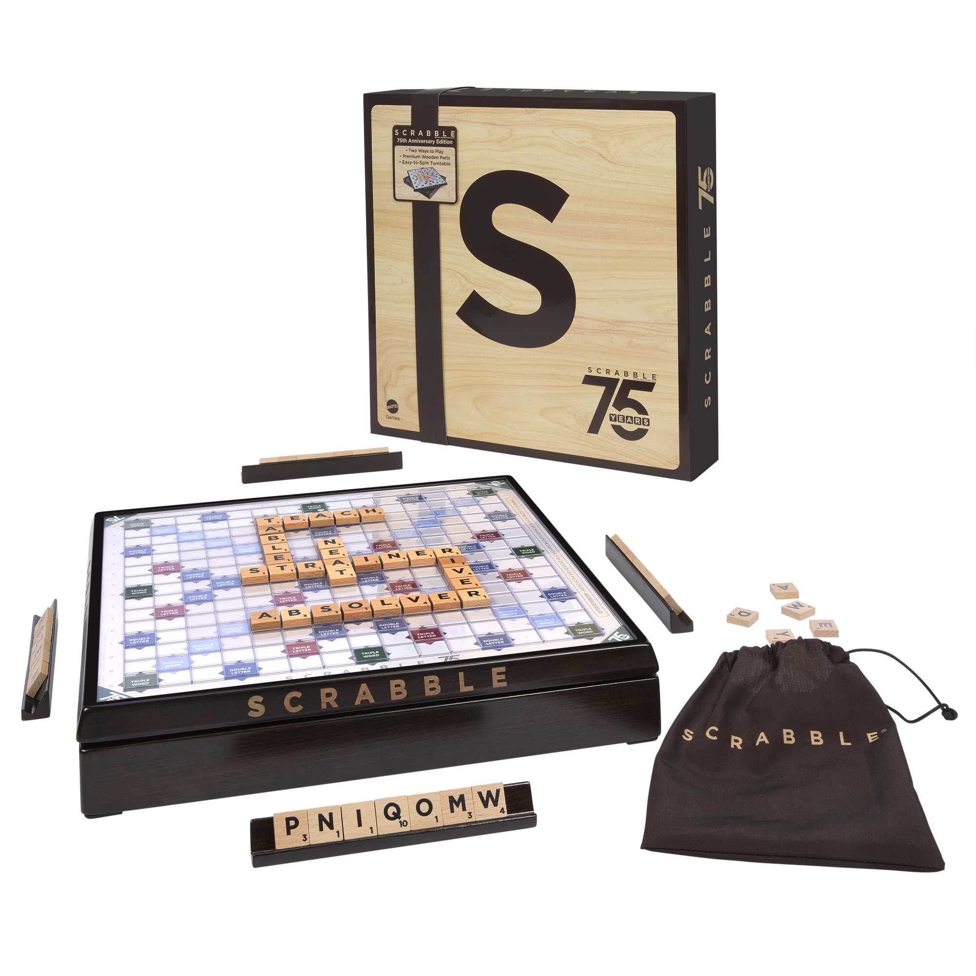 Scrabble 75ème Anniversaire-Jeu de plateau 2 à 4 joueurs I HPK87 I MATTEL