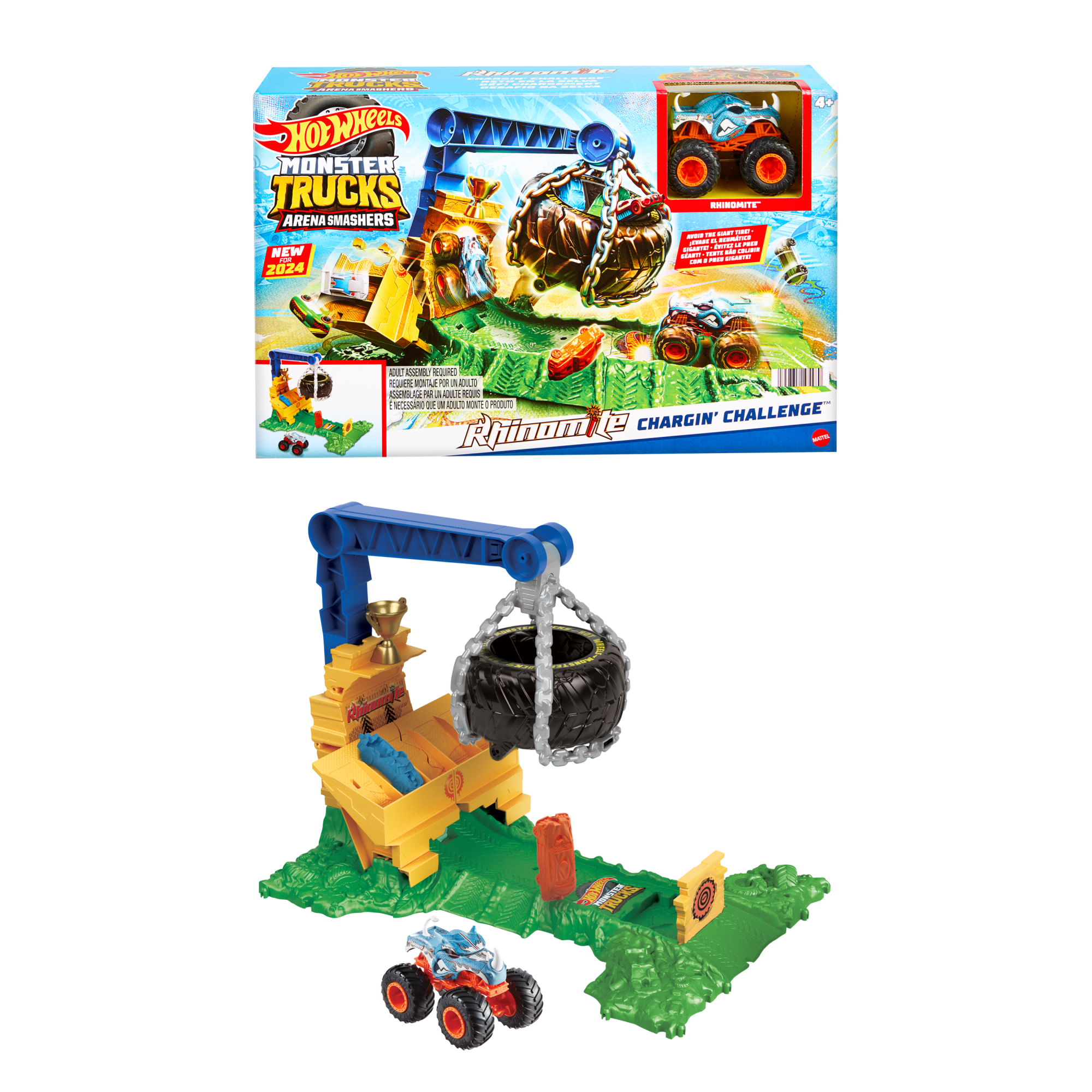 HOT WHEELS Monster Trucks ARENA SMASHERS RHINOMITE CHARGIN