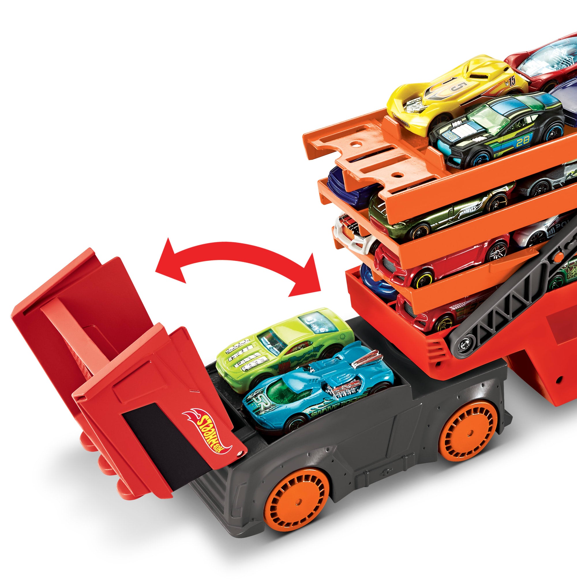 Hot Wheels Megatrasportatore per max. 50 macchinine in scala 1:64, età dai  3 anni su, GHR48