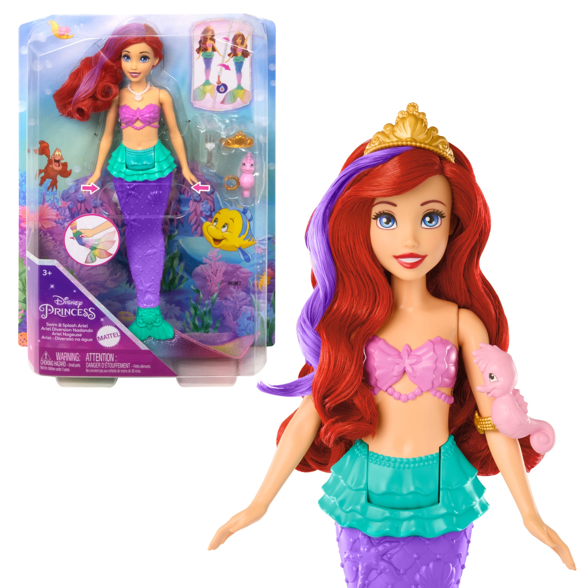 Costume Ariel Disney 4-6 Anni Sirenetta con Bambola Ariel 40 cm TY99316  Jakks