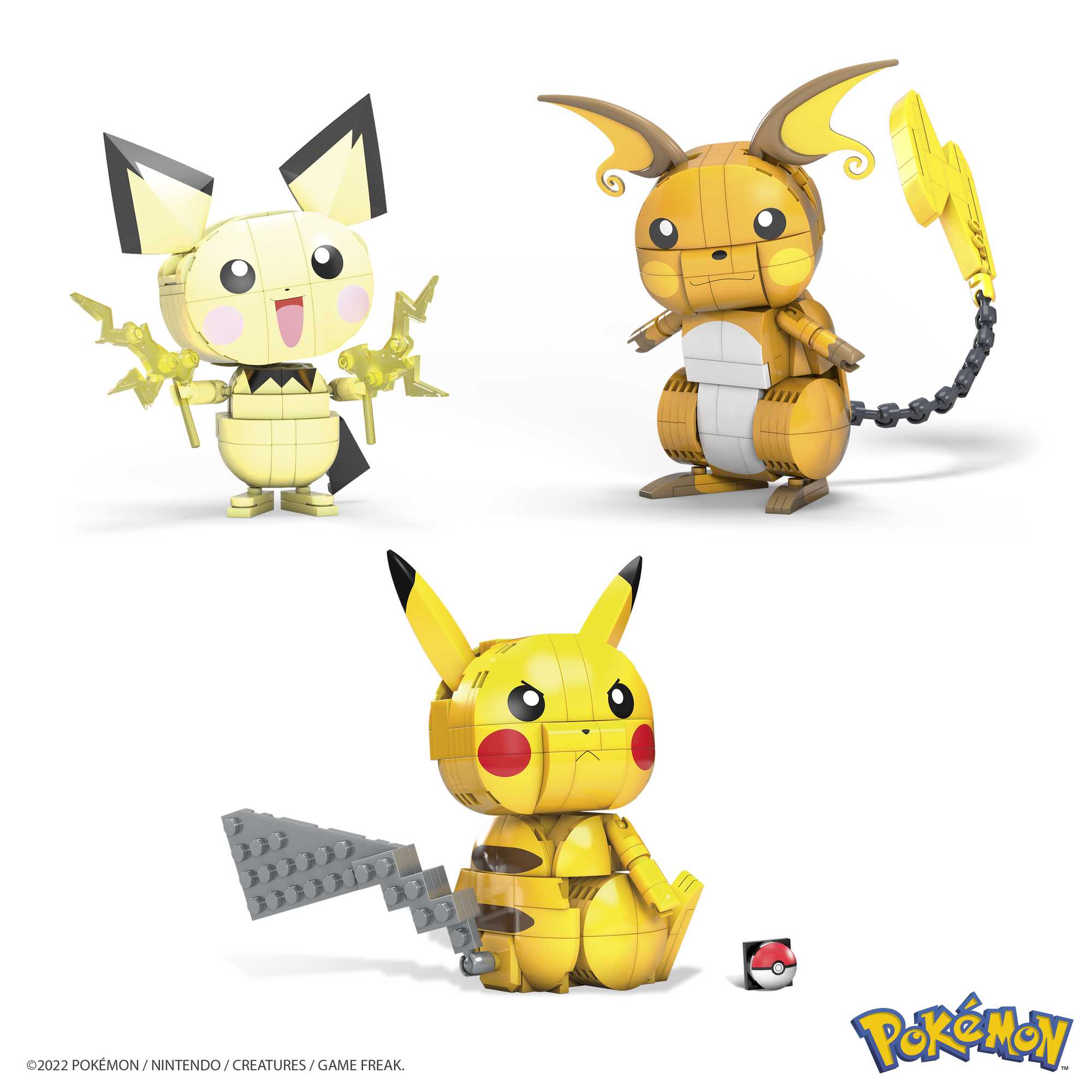  Pokémon Select Evolution 3 Pack - Features 2-Inch Pichu and  Pikachu and 3-Inch Raichu Battle Figures : Video Games