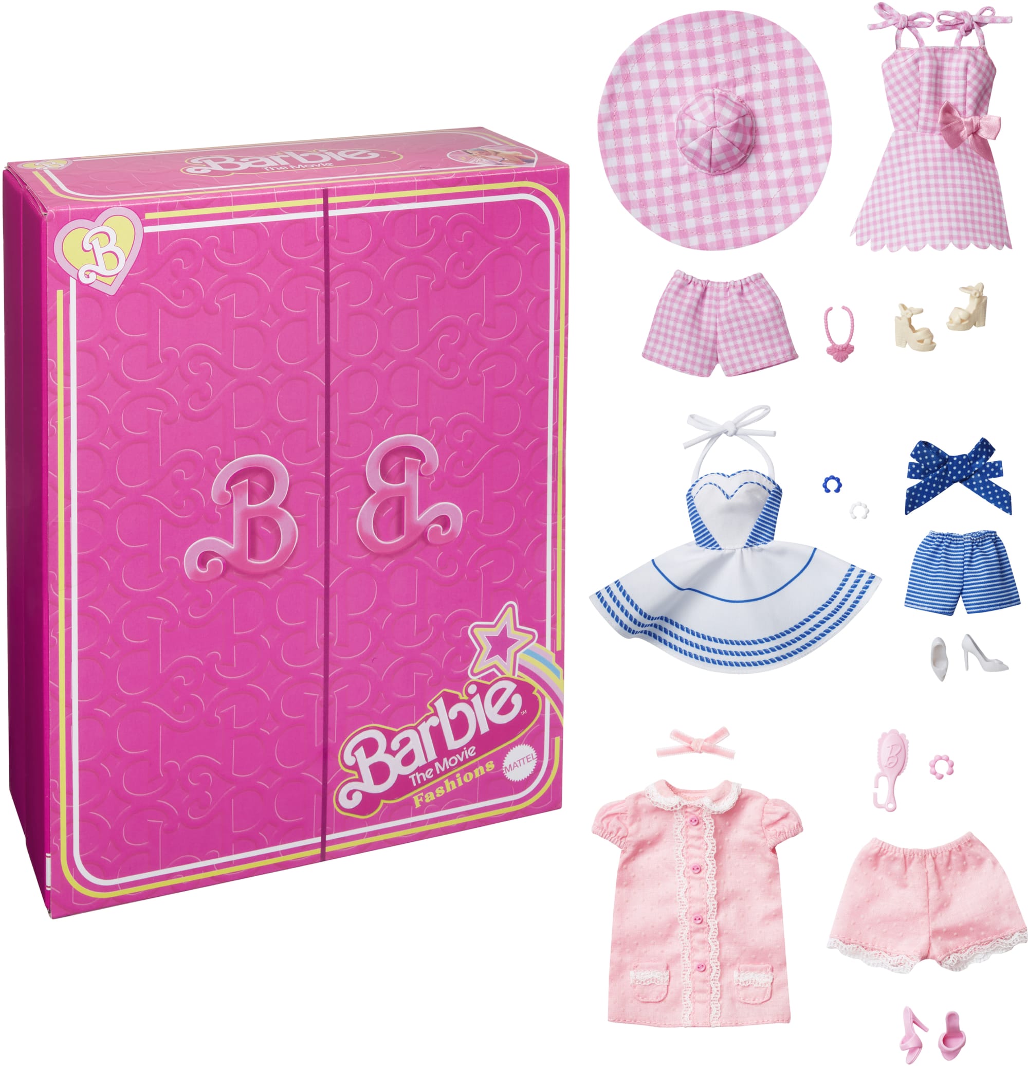 Barbie The Movie - Set di abiti da collezione con tre outifit iconici, HPK01