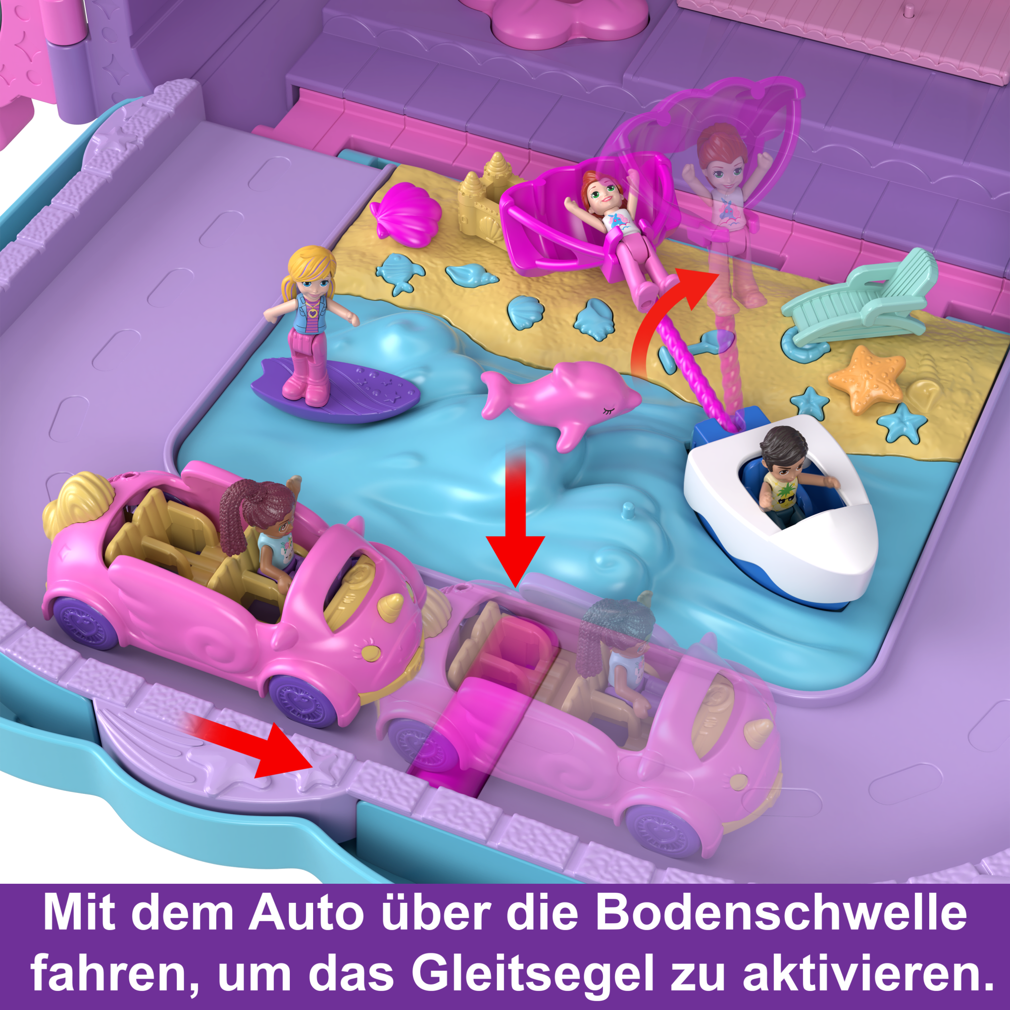Polly Pocket Puppen Pollyville Urlaub im Rollkoffer Spielset HKV43 MATTEL