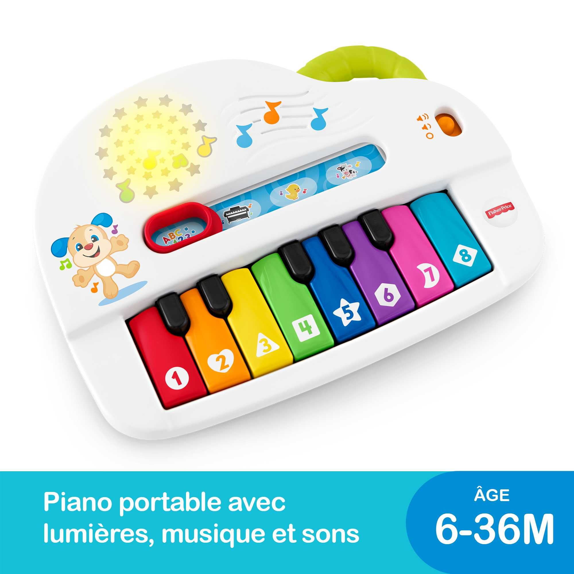 Fisher-Price Mon Piano Rigolo jouet interactif lumineux et musical pour bébé dès 6 mois Fisher-Price Mon Piano Rigolo jouet interactif lumineux et musical pour bébé dès 6 mois