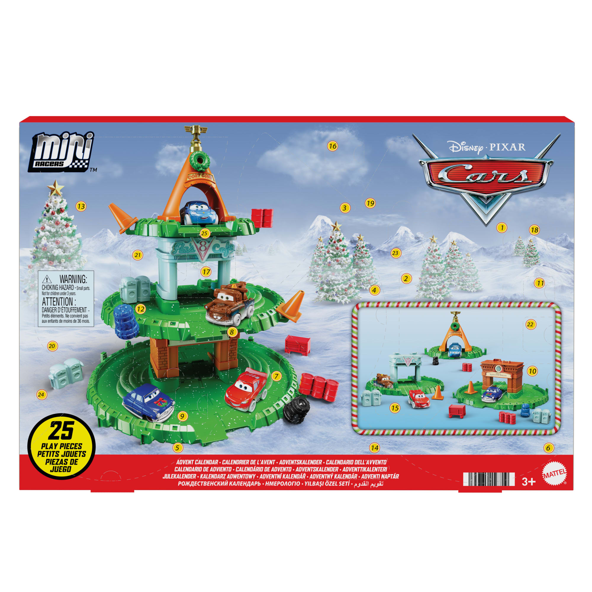 Disney and Pixar Cars Minis Advent Calendar with 4 Mini Cars