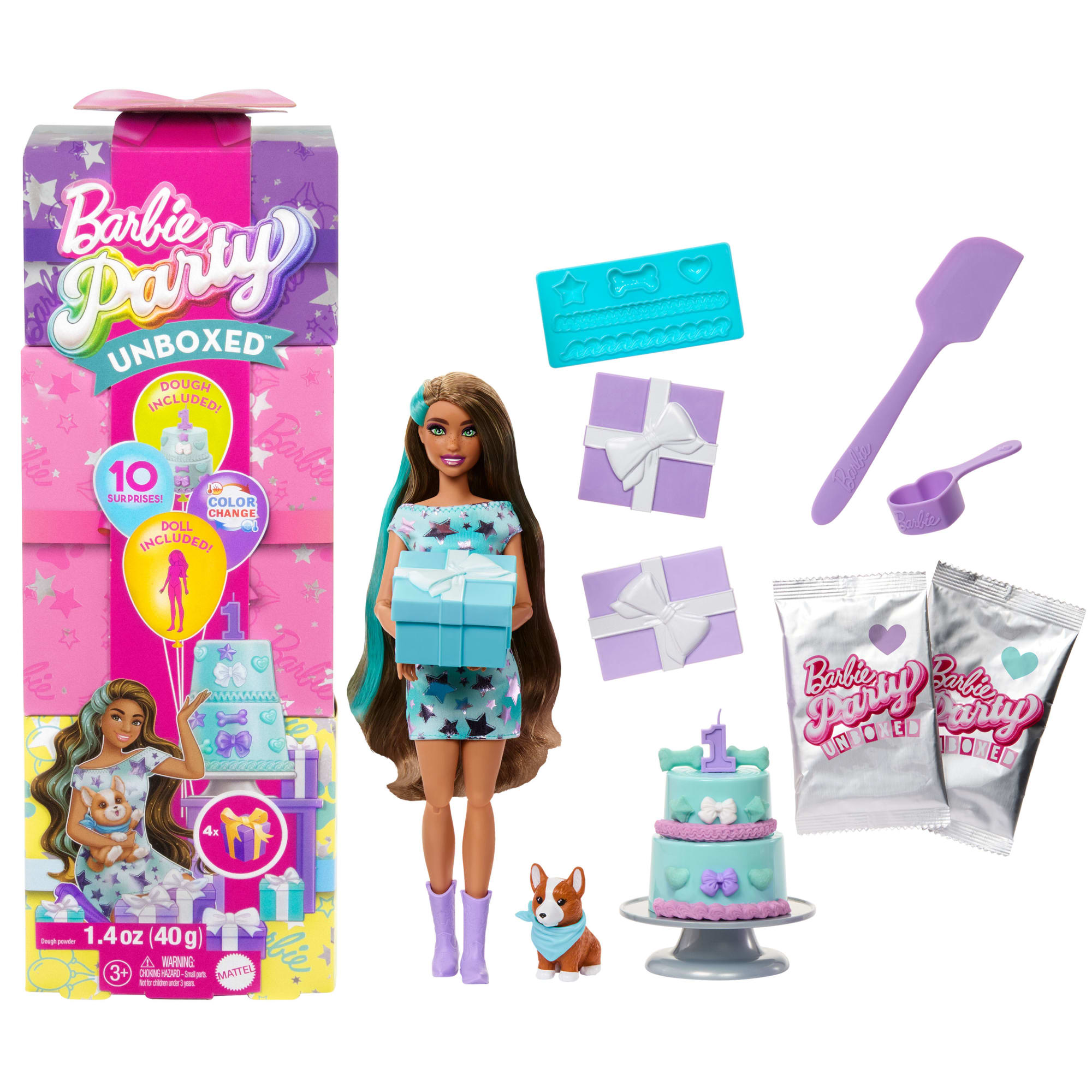 Barbie Party Unboxed Doll and Accessories Mattel