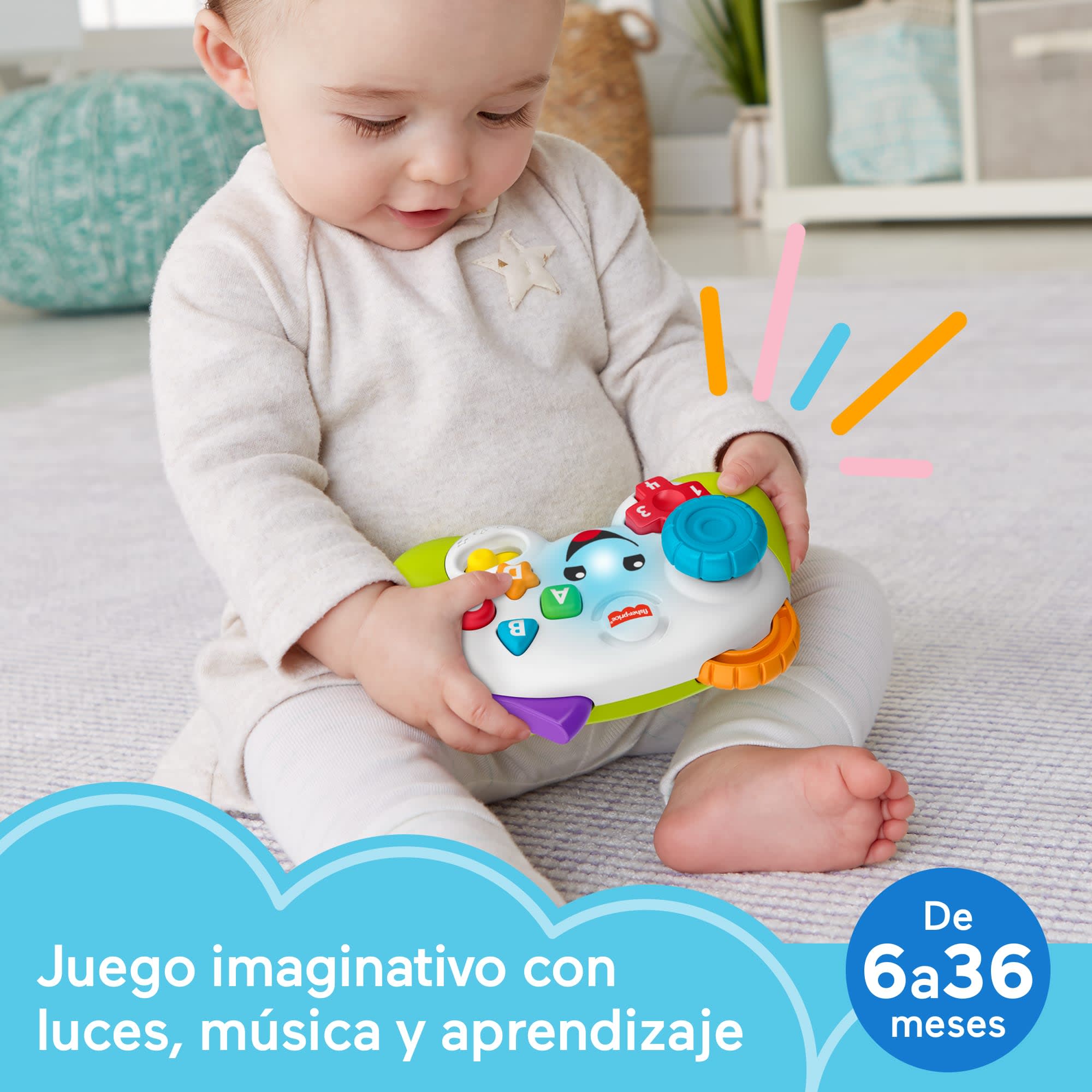 Mi Primer Mando De Consola Tachan – Juguete Bebé Con Luces Y Sonidos, Silicona Suave Para Agarre Cómodo, Pilas Incluidas (6 Meses+)