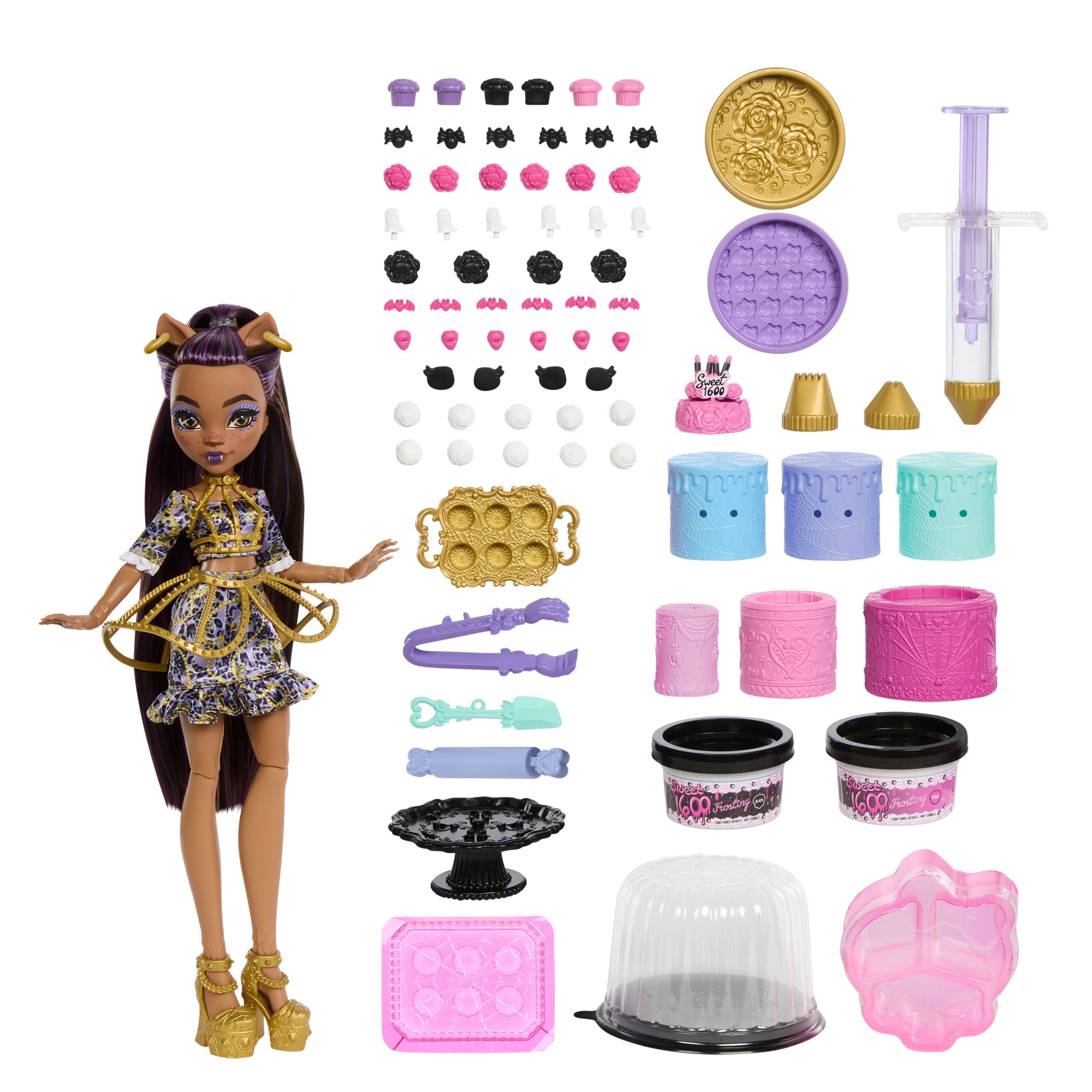 Monster High Scary Sweet Birthday Cake Kit with Clawdeen Wolf Doll | Mattel
