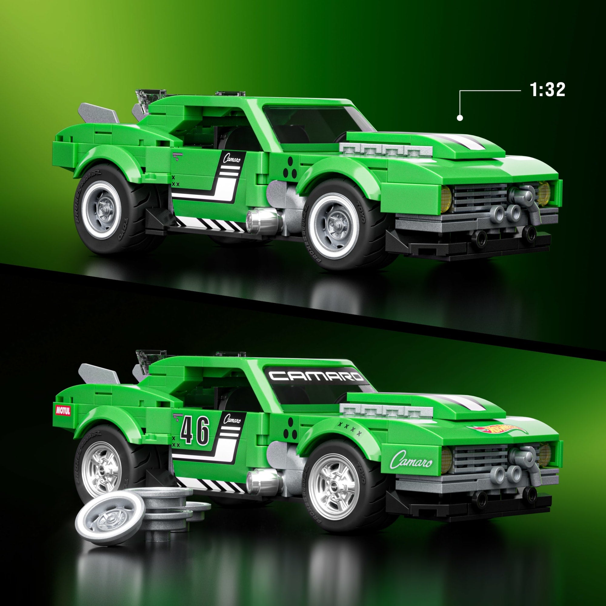 Mattel Brick Shop Hot Wheels Corvette Grand Sport Série Elite - 918 Pièces à Construire Pour Collectionneurs