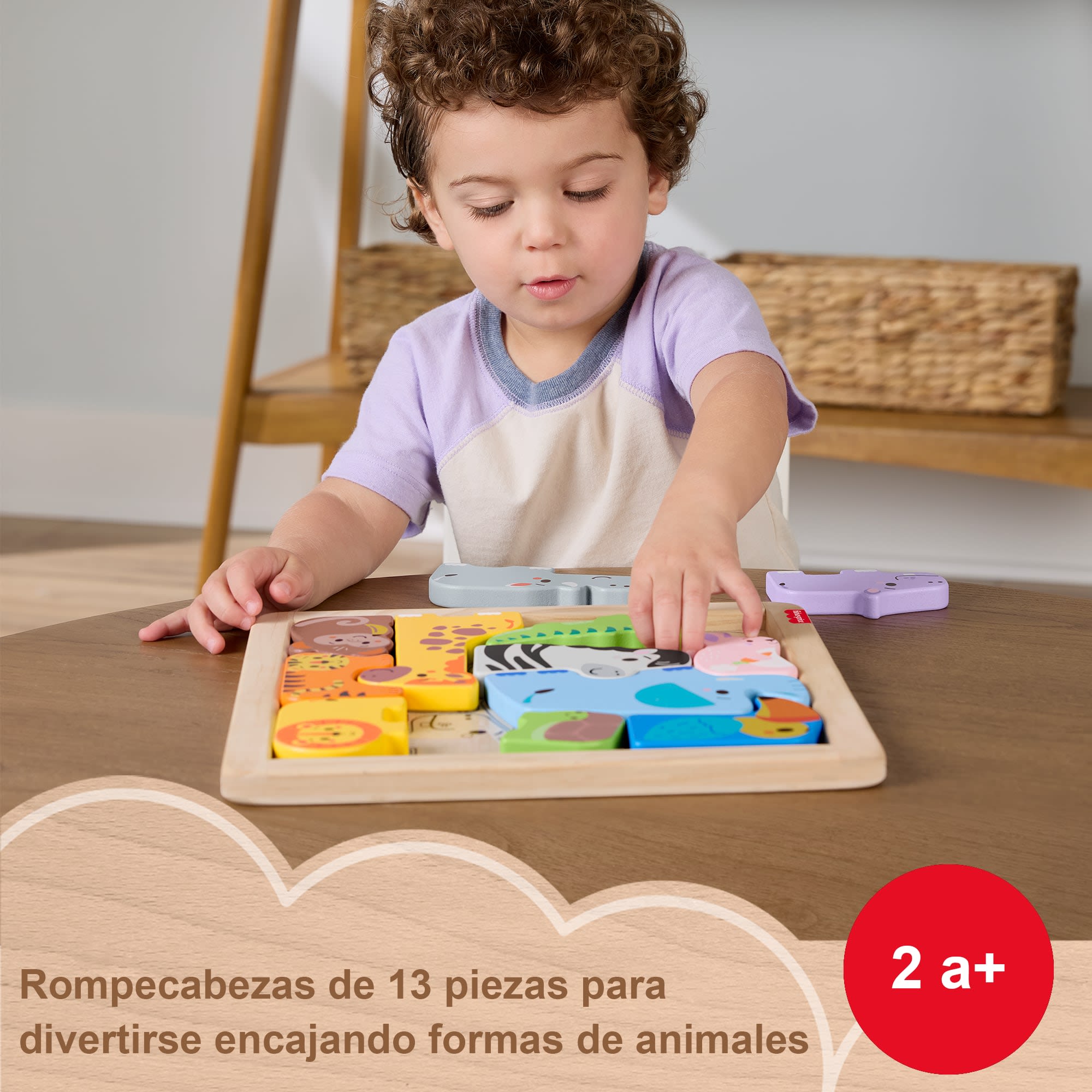 Fisher-Price Rompecabezas de animales de madera Mattel