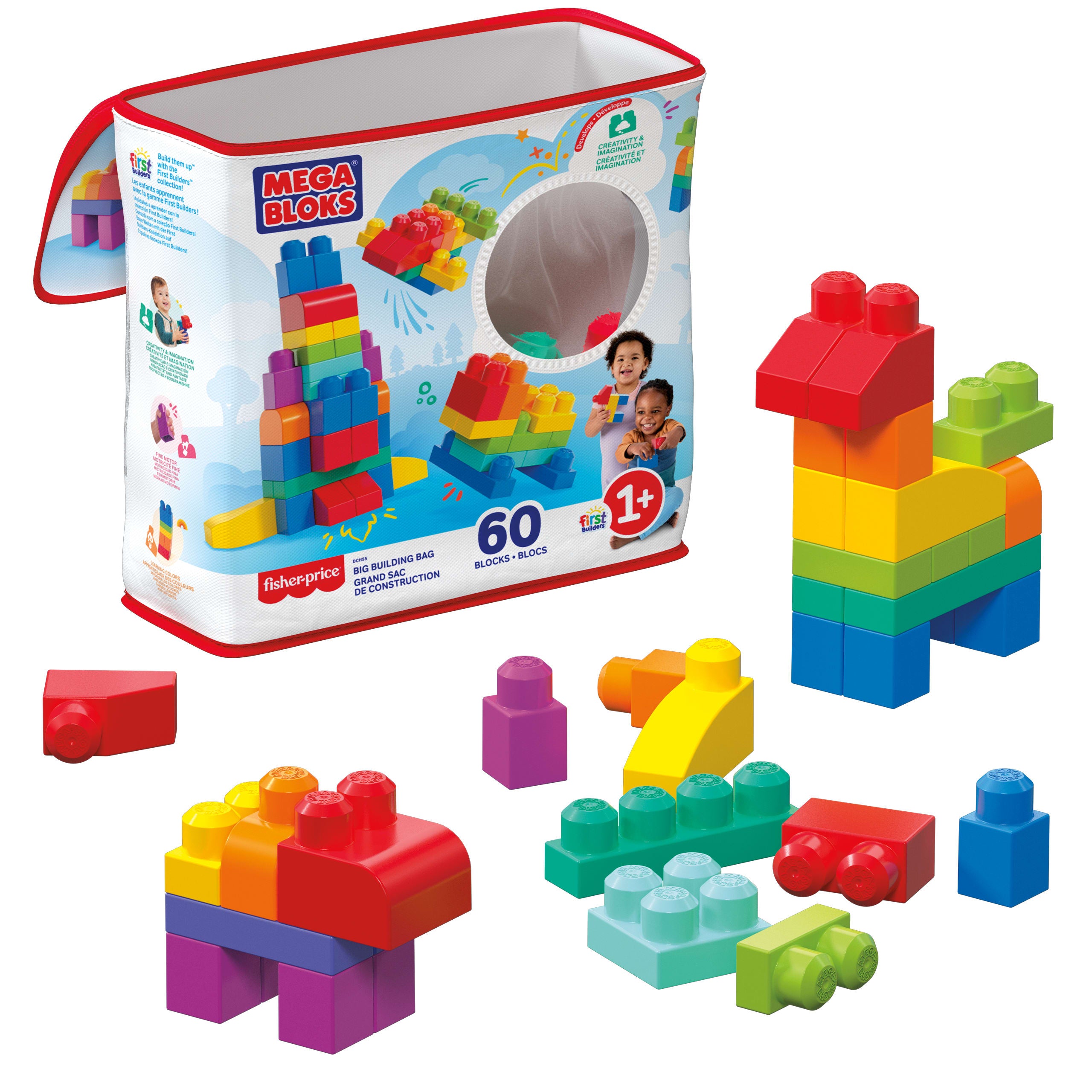 MEGA BLOKS First Builders Torba niebieska 60 elementów