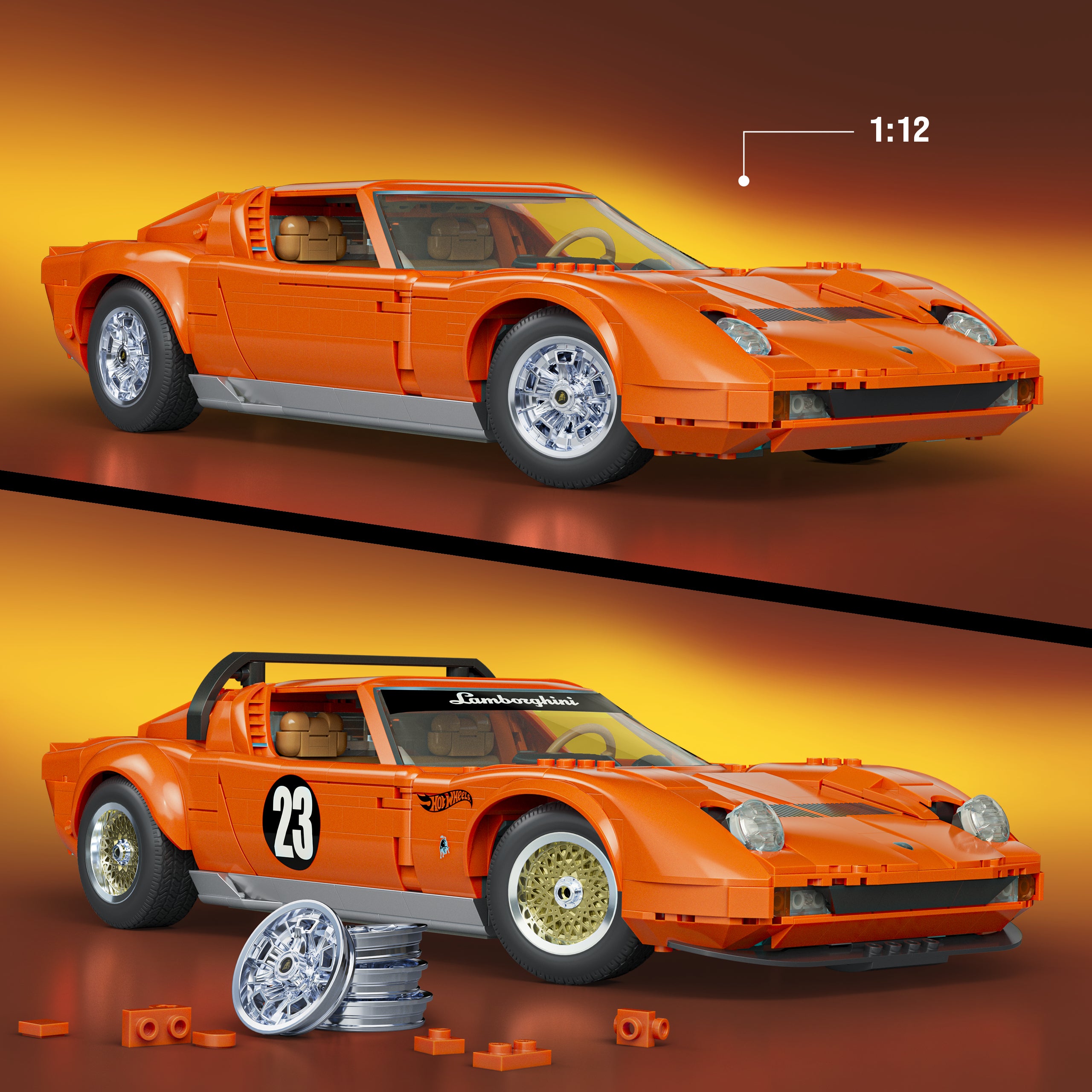 Mattel Brick Shop Hot Wheels '71 Lamborghini Miura P400 SV