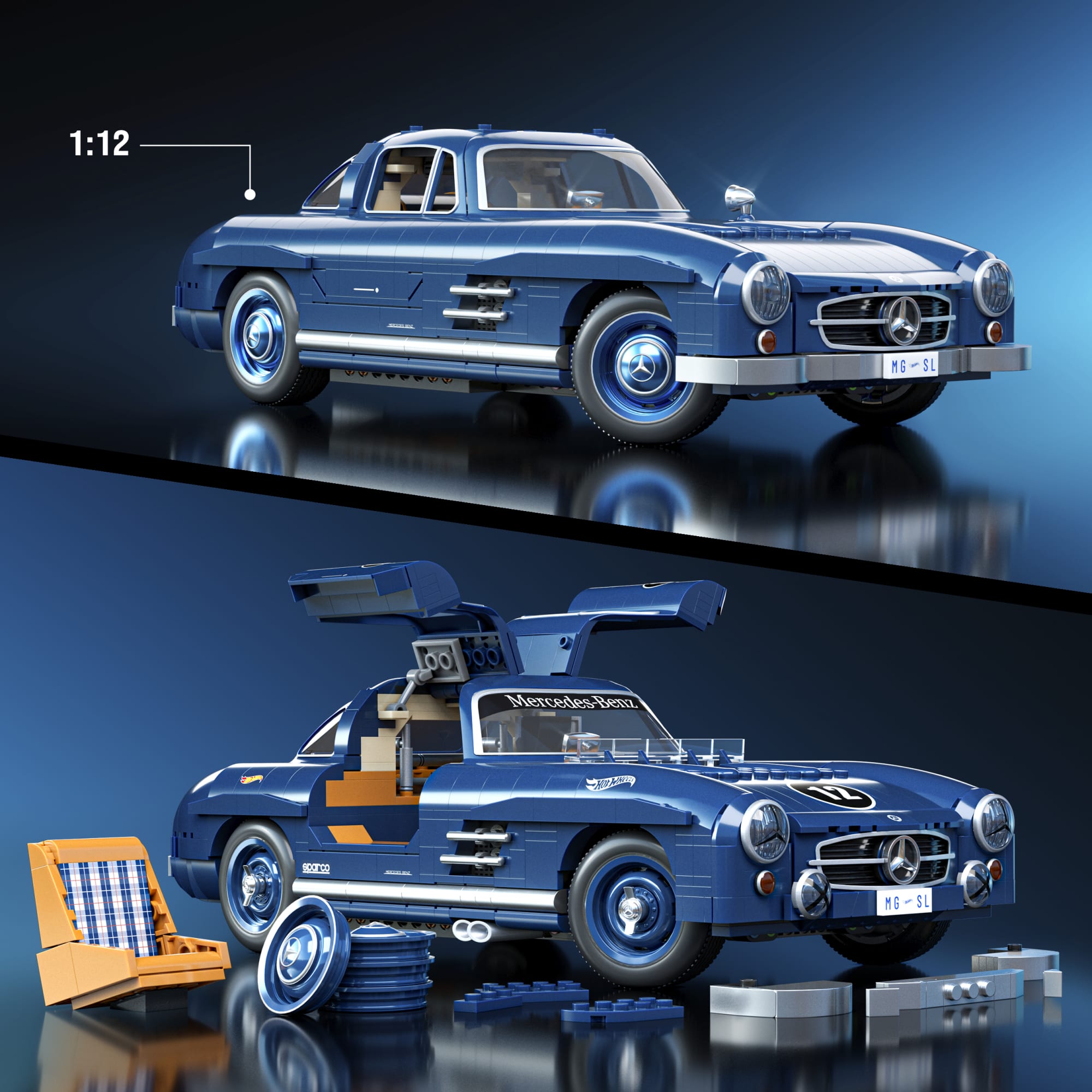 Conjunto De Construcción Del Mercedes-Benz 300 Sl De Hot Wheels De