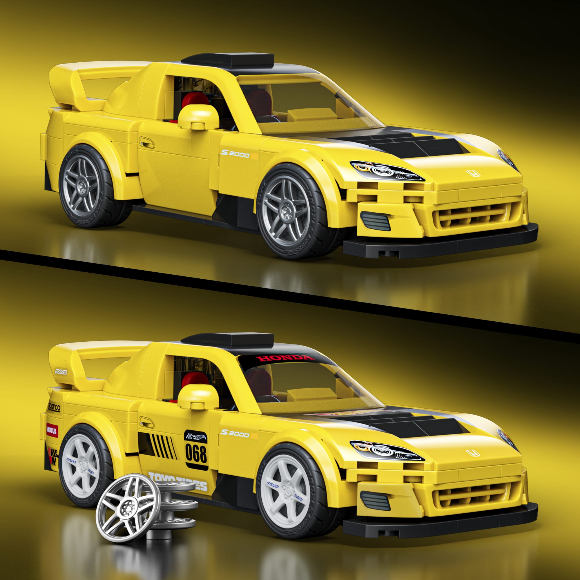 ミニカー HotWheels BRICK SHOP '07 HONDA S2000 Mattel Brick Shop Hot Wheels '07 Honda S2000 | Mattel