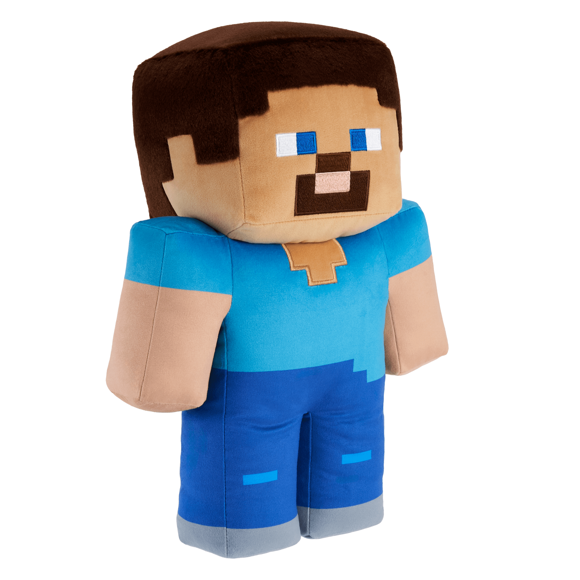 Figura de peluche gigante de Steve de Minecraft de 40,6cm, diseño pixelado  | Mattel, image size:2000x2000