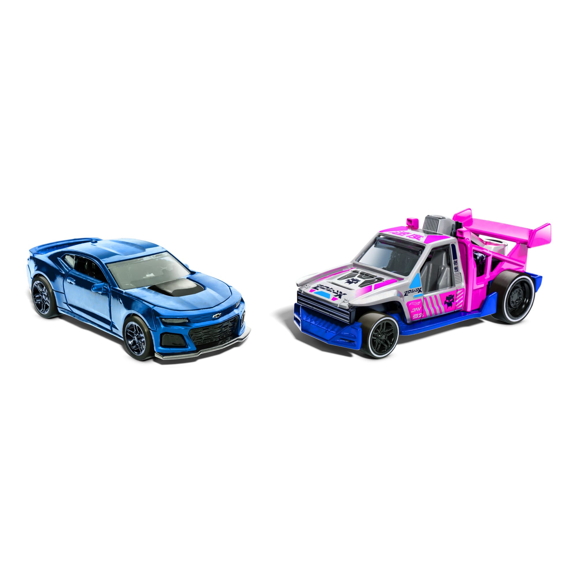 Hot Wheels Pull-Back Speeders 2 Toy Cars in 1:43 Scale, Pull Cars ...