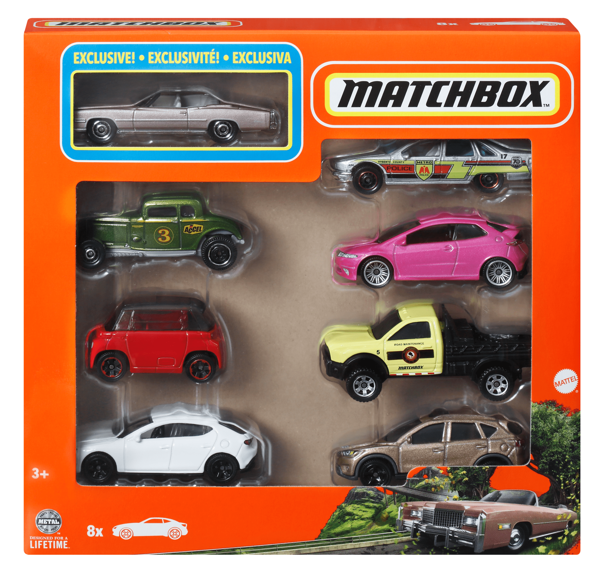 Matchbox Set of 8 1:64 Scale Die-Cast Toy Cars or Trucks | Mattel