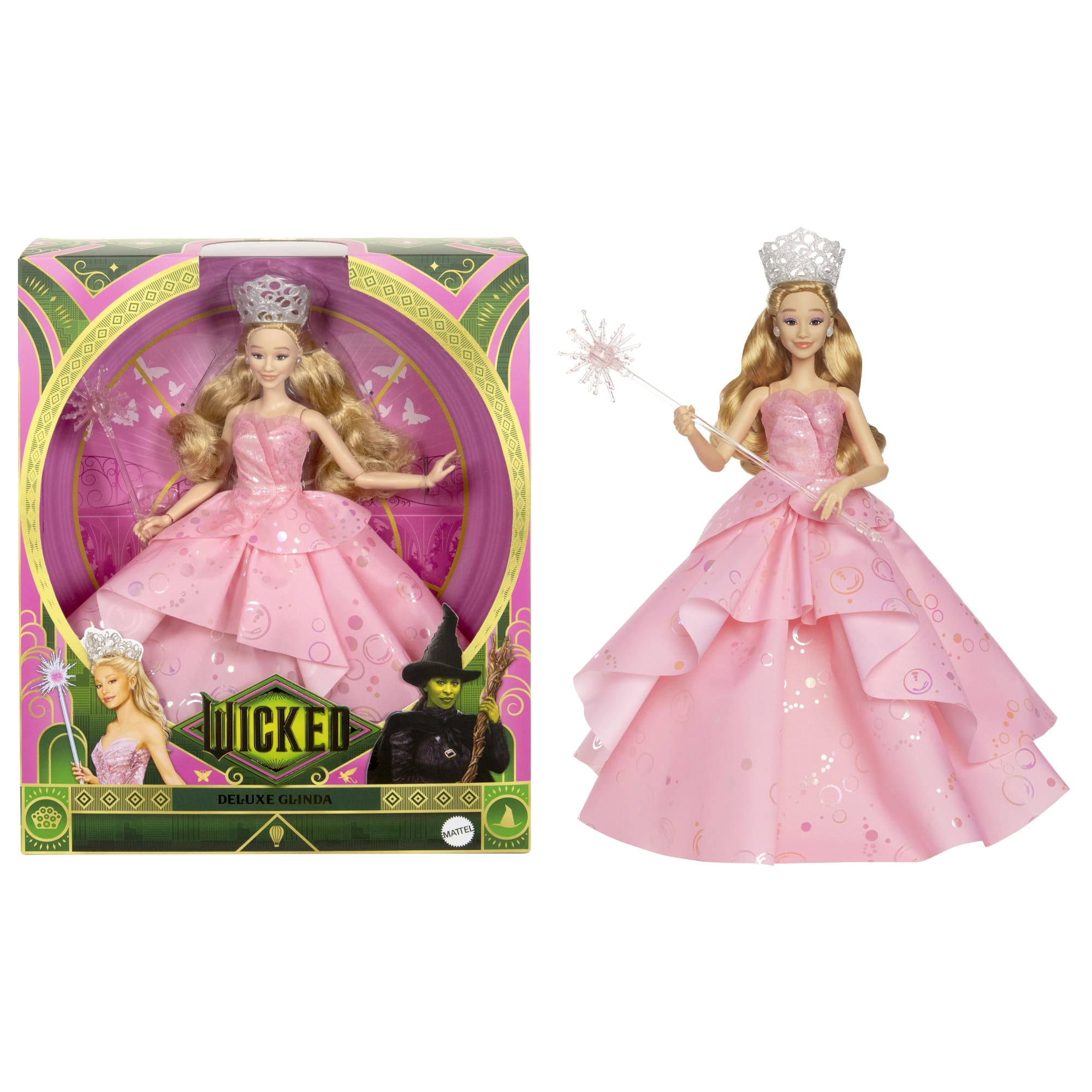 Mattel Muñeca Wicked Sabia Mágica: Sol – Figura De Moda De 11 Puntos De Articulación Con Vestido Dorado, Varita Y Zapatos Extraíbles, Inspirada En La Película (JLD88)