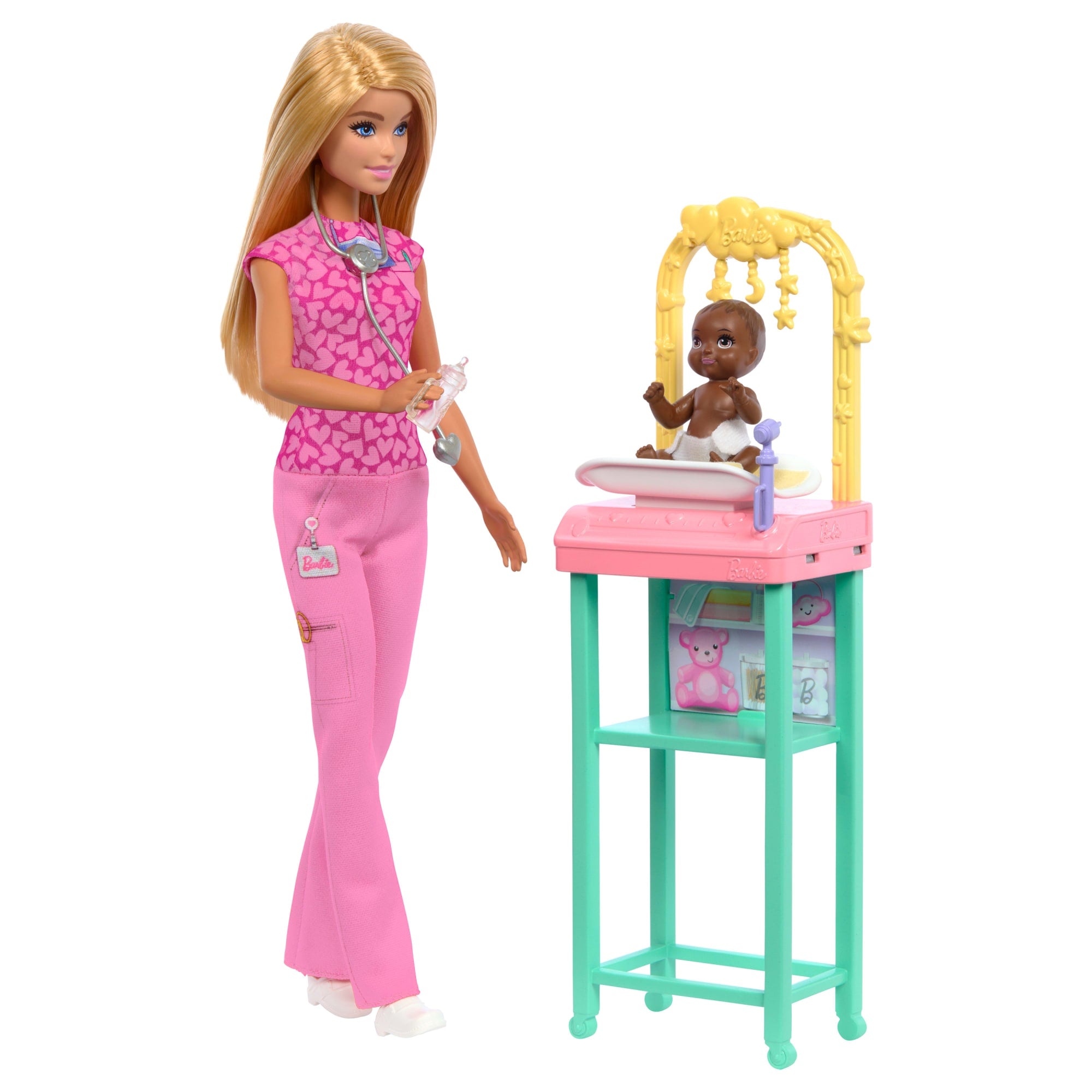 Barbie Veterinaire Coffret Barbie Pédiatre Poupée Blonde Bébé