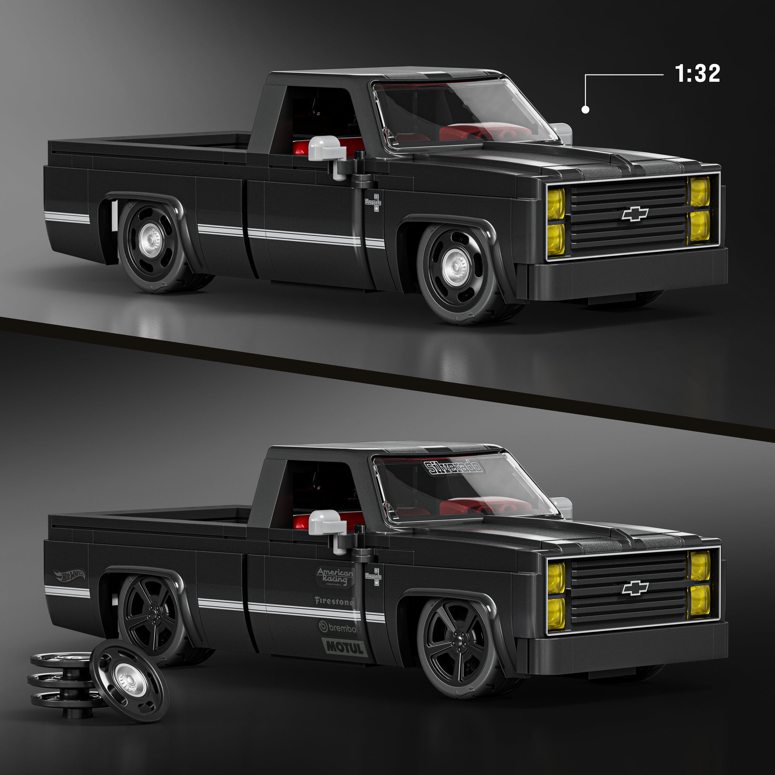 Mattel Brick Shop Hot Wheels '83 Chevy Silverado Building Toy Kit
