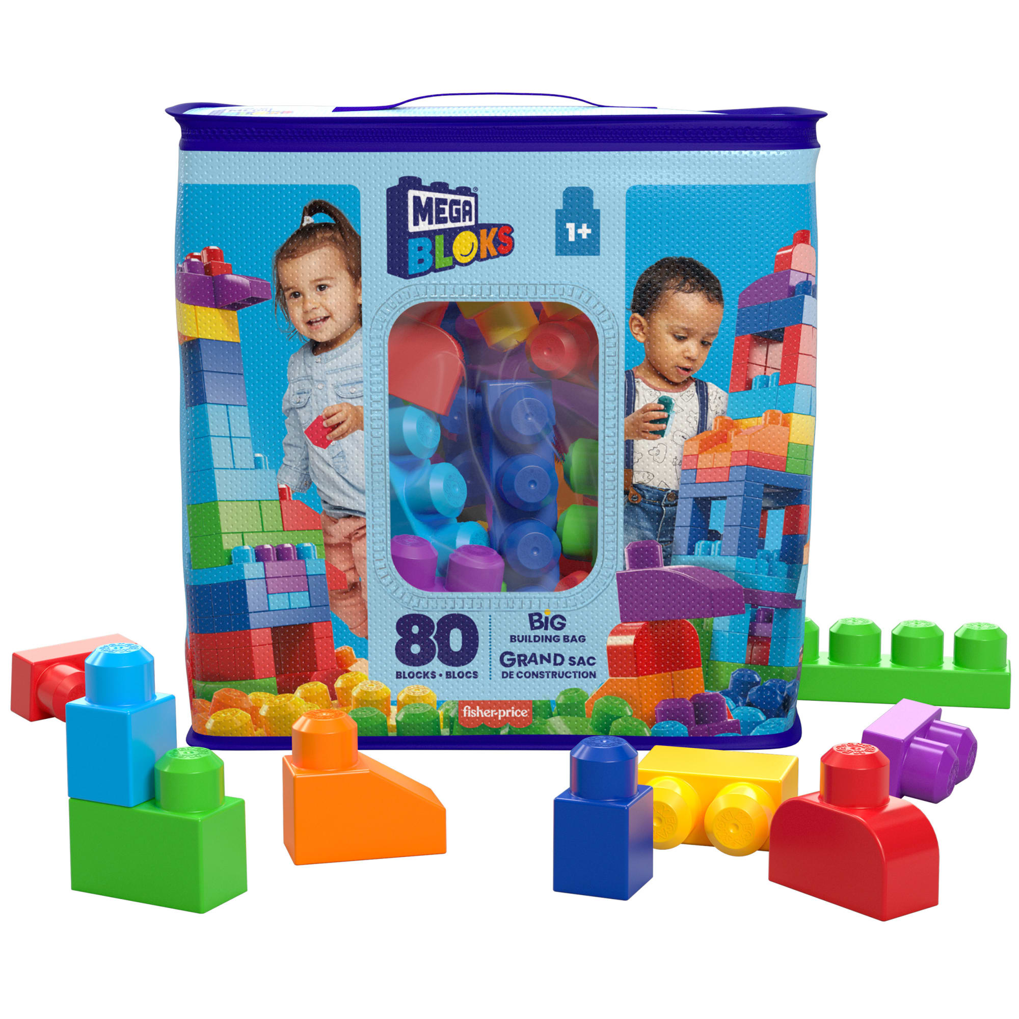 MEGA BLOKS First Builders Torba niebieska 80 elementów
