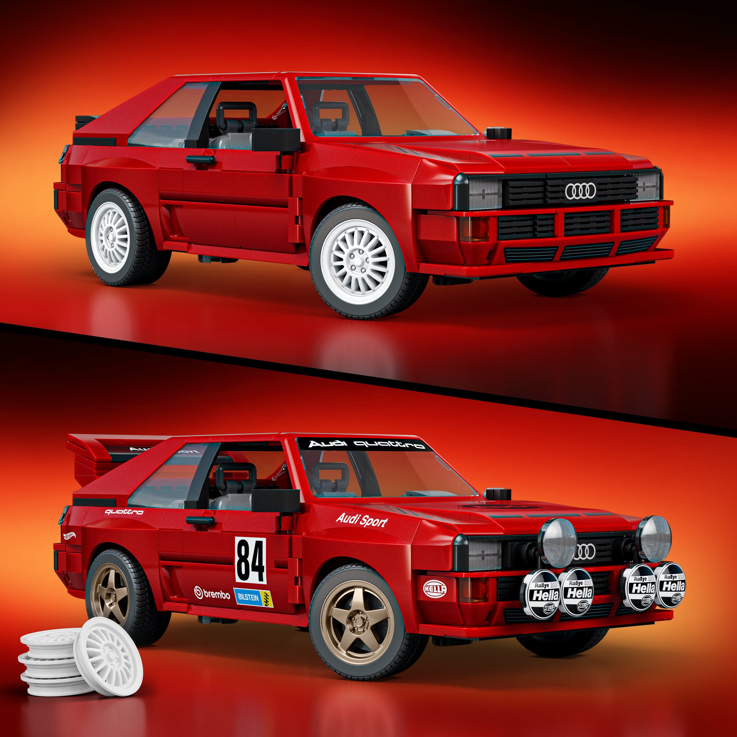 Mattel Brick Shop Hot Wheels '84 Audi Sport quattro Building Toy