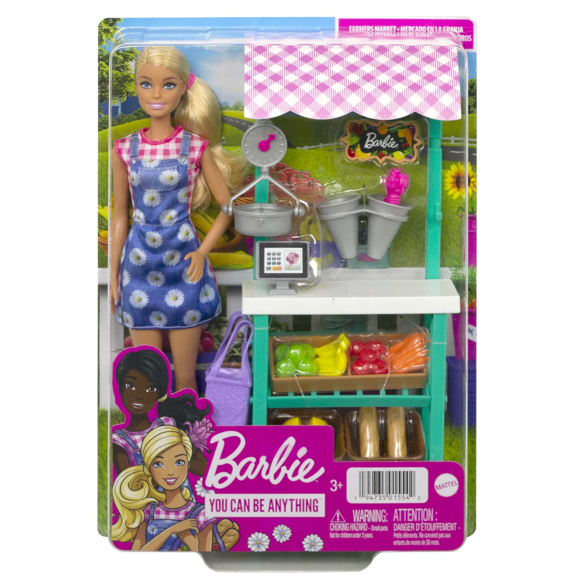 Barbie Farmers Market Playset Caucasian Doll HCN22 MATTEL