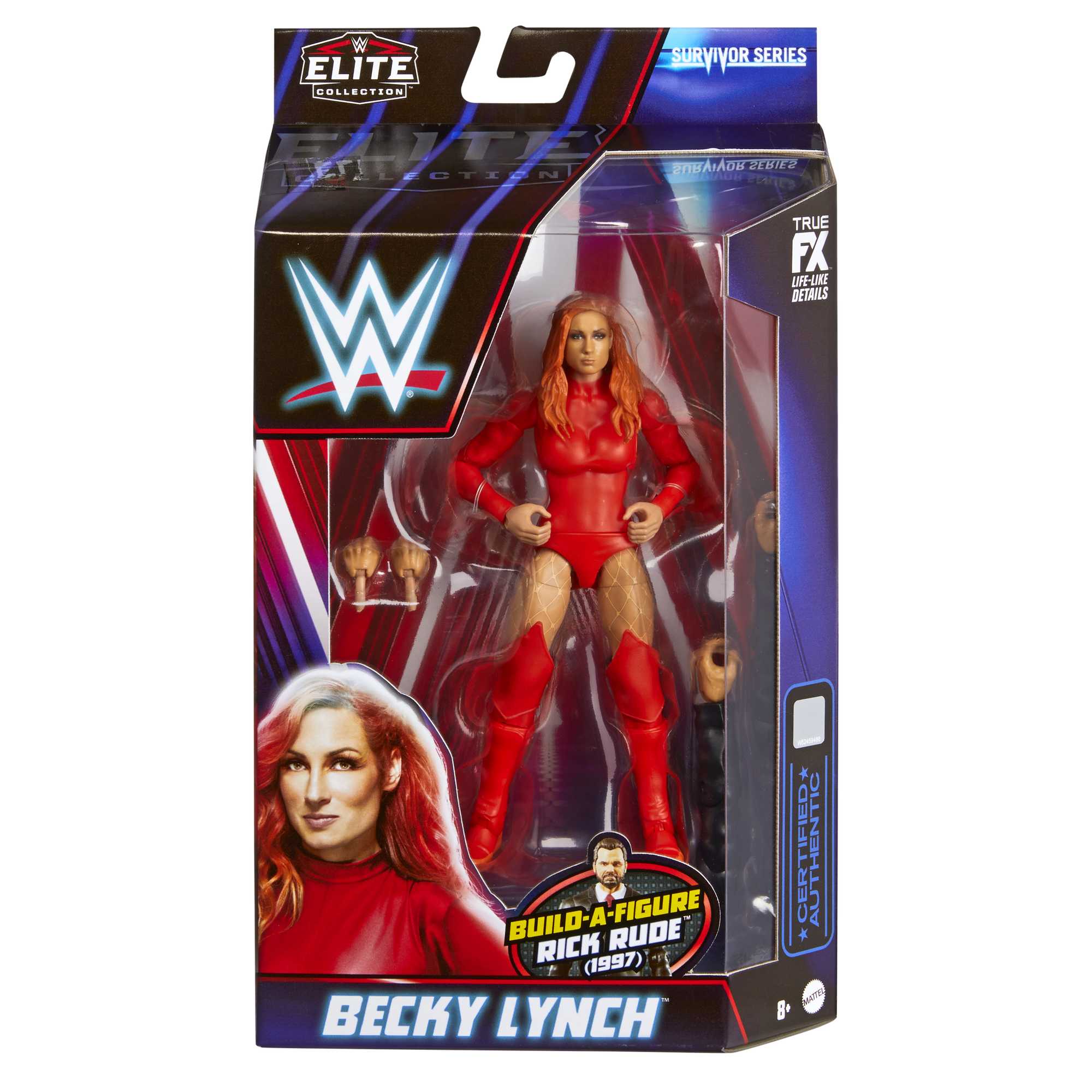 Mattel Action Figure Sasha Banks Survivor Series Elite, 15 Cm, Con Parti Per Costruire Rick Rude