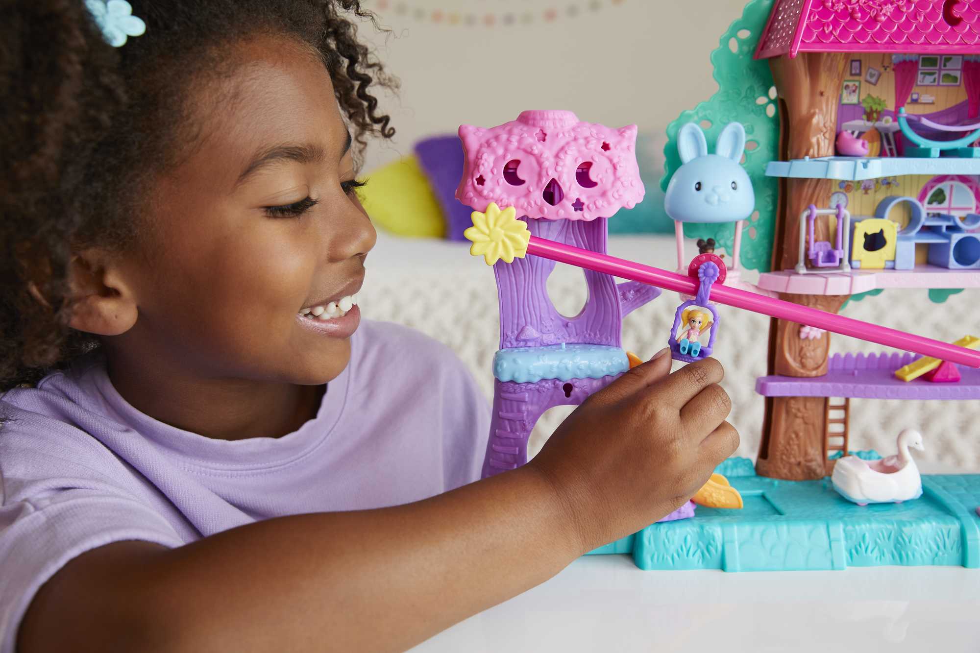 Polly Pocket Pollyville Pet Adventure Treehouse Playset HHJ06