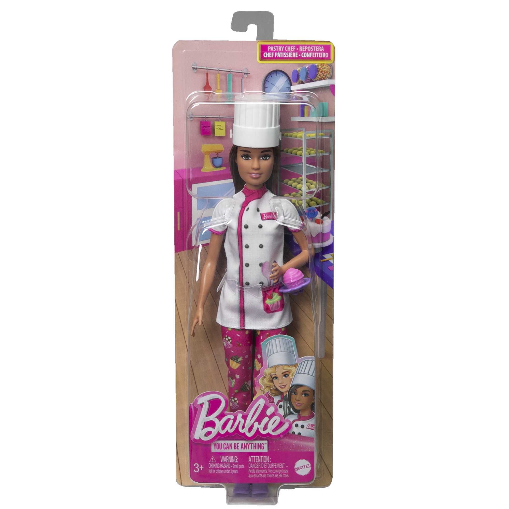 Barbie Metiers Coffret Poupee Cheffe avec Kit Cuisine, Accessoires pour  Repas et Cinq Pots de Pacte à Modeler, Emballage Ferme, Jouet pour Enfant,  GWY53 : : Jeux et Jouets