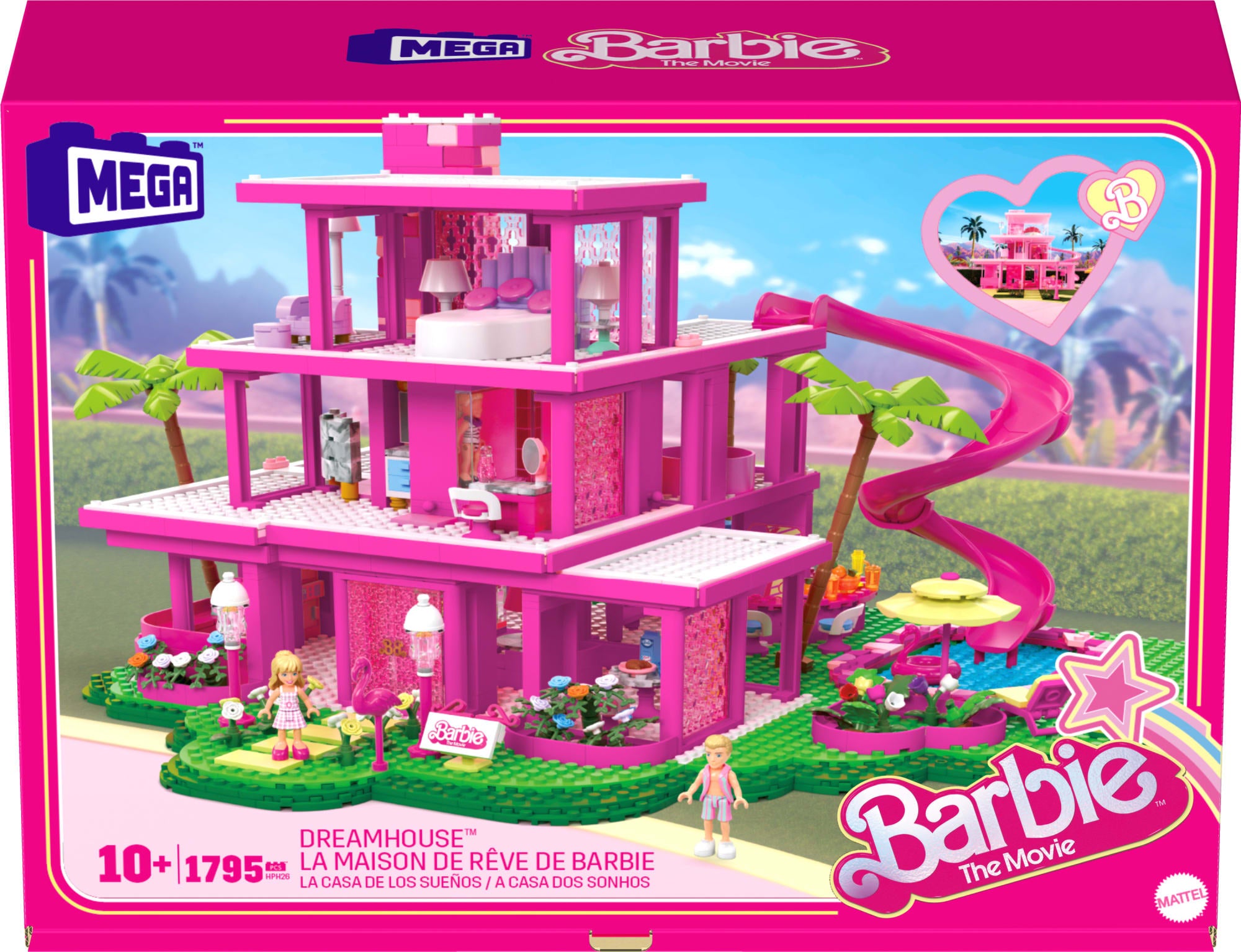 MEGA Barbie The Movie Replica DreamHouse Building Kit (1795 Pieces