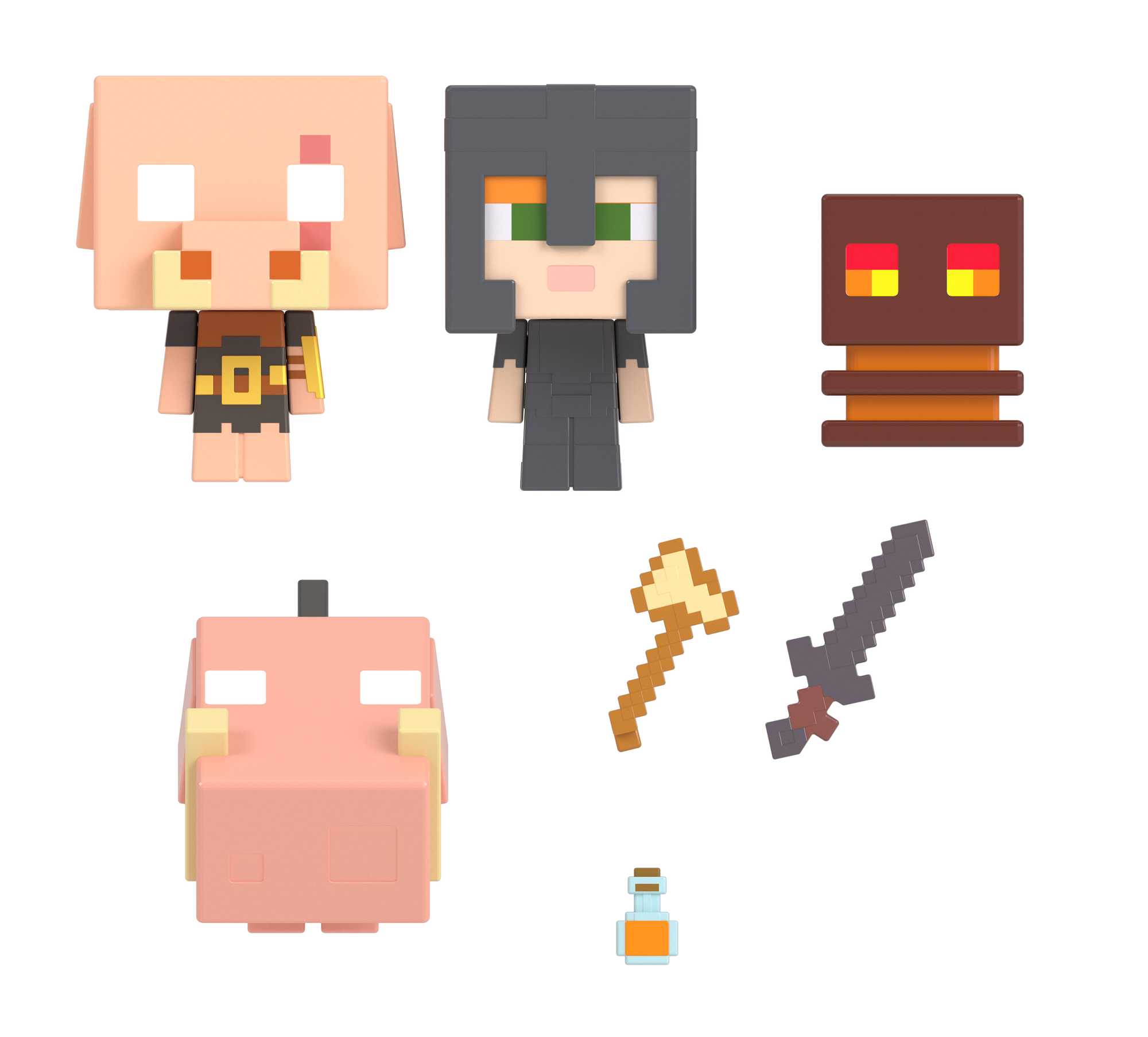 Minecraft Nether Fire Battle Story Pack Figures MATTEL