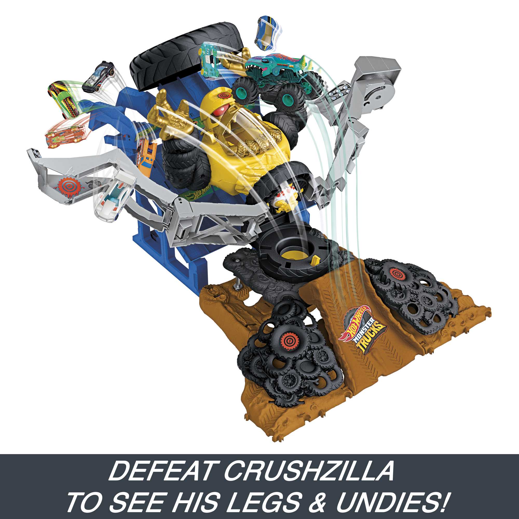 Hot Wheels Monster Trucks Arena Smashers Mega-Wrex Vs Crushzilla