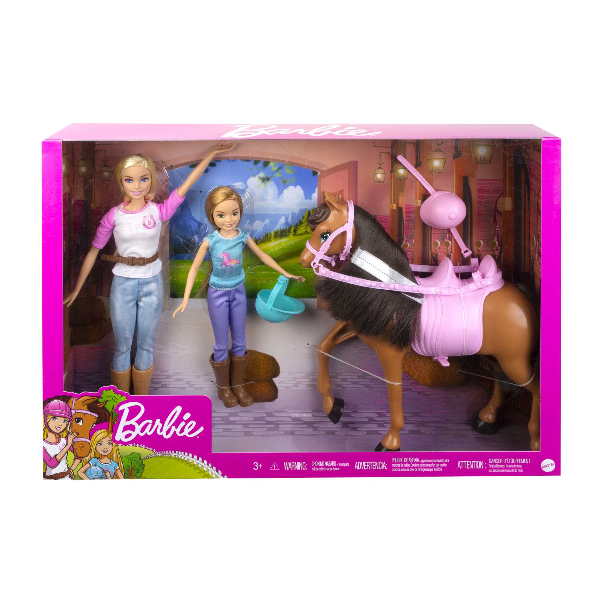 Barbie Sisters Horseback Riding Playset with Horse & 2-Seater