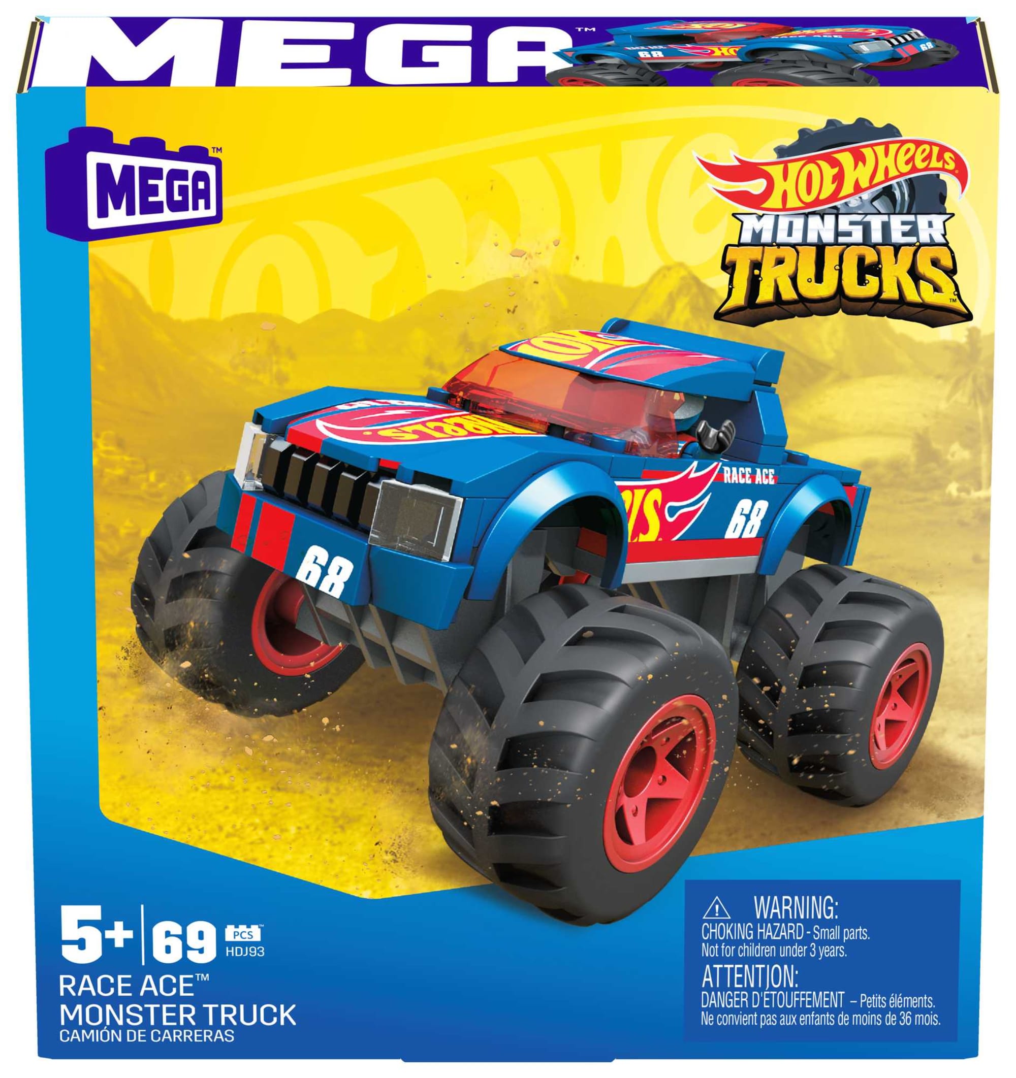 Конструктор Mega Construx Hot Wheels Монстр-трак Рейс Эйс | HDJ93 | MATTEL