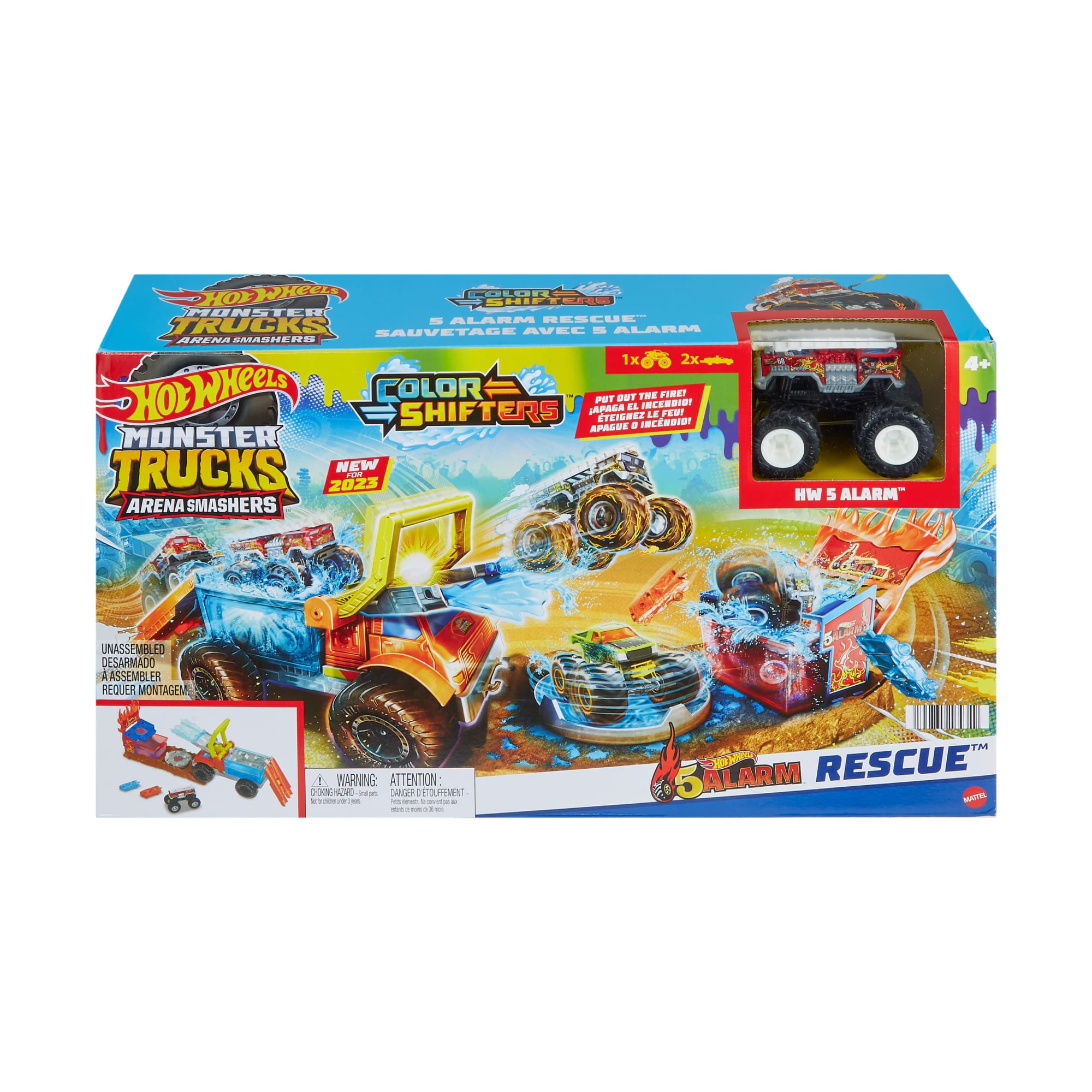 Hot Wheelsmonster Trucks Arena Smashers Color Shifters 5-Alarm Rescue  Playset | HPN73 | MATTEL