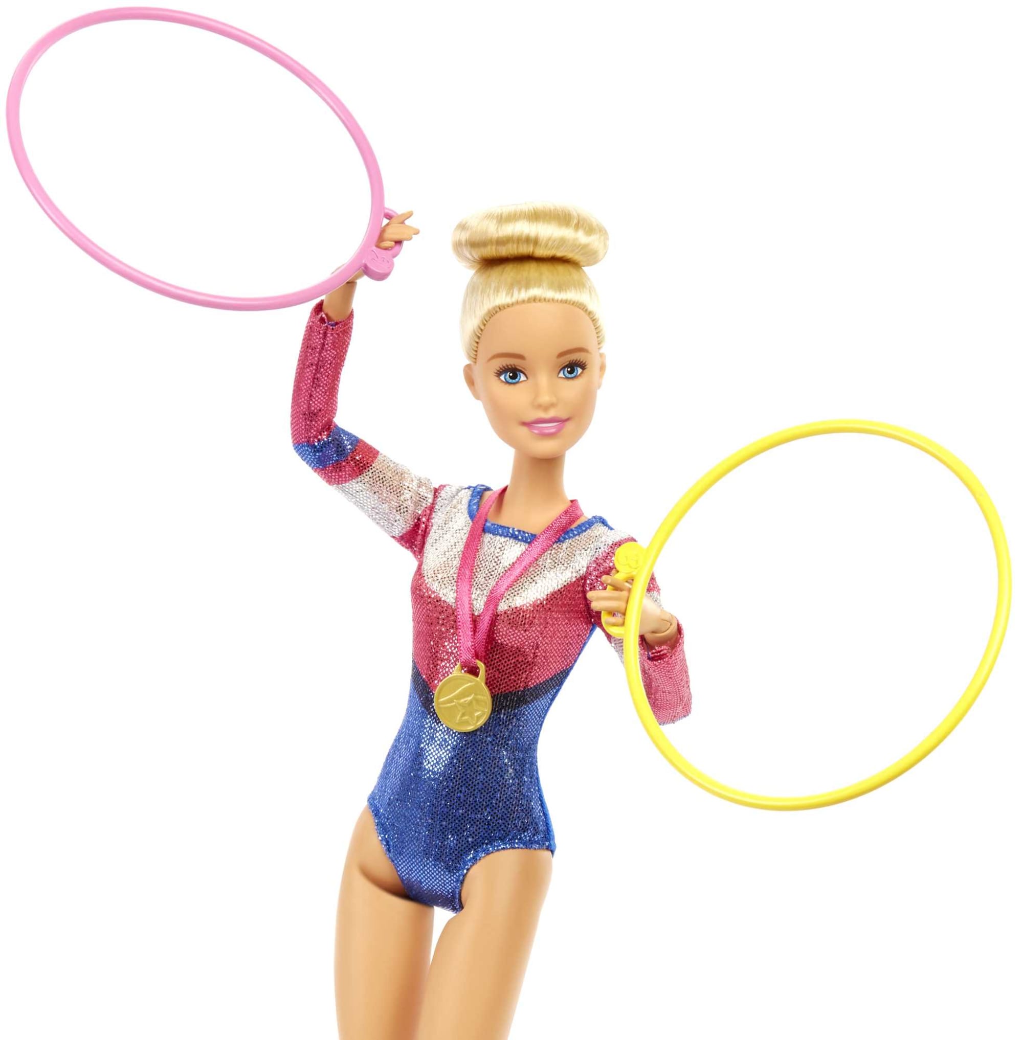 Coffret de jeu Barbie Gymnaste avec poupée, poutre d'équilibre et plus de  15 accessoires