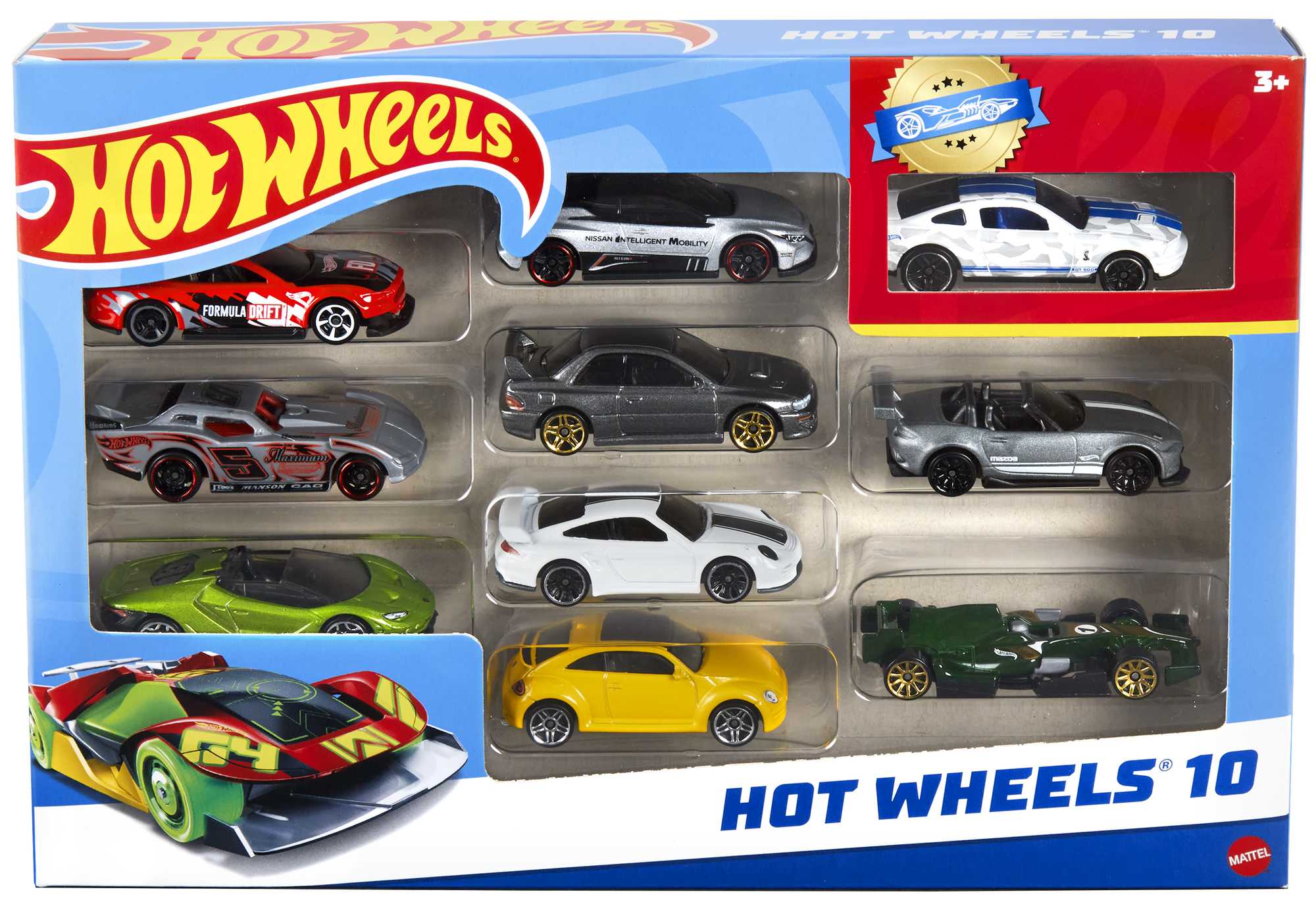Hot wheels coffret de 10 vehicules, vehicules-garages